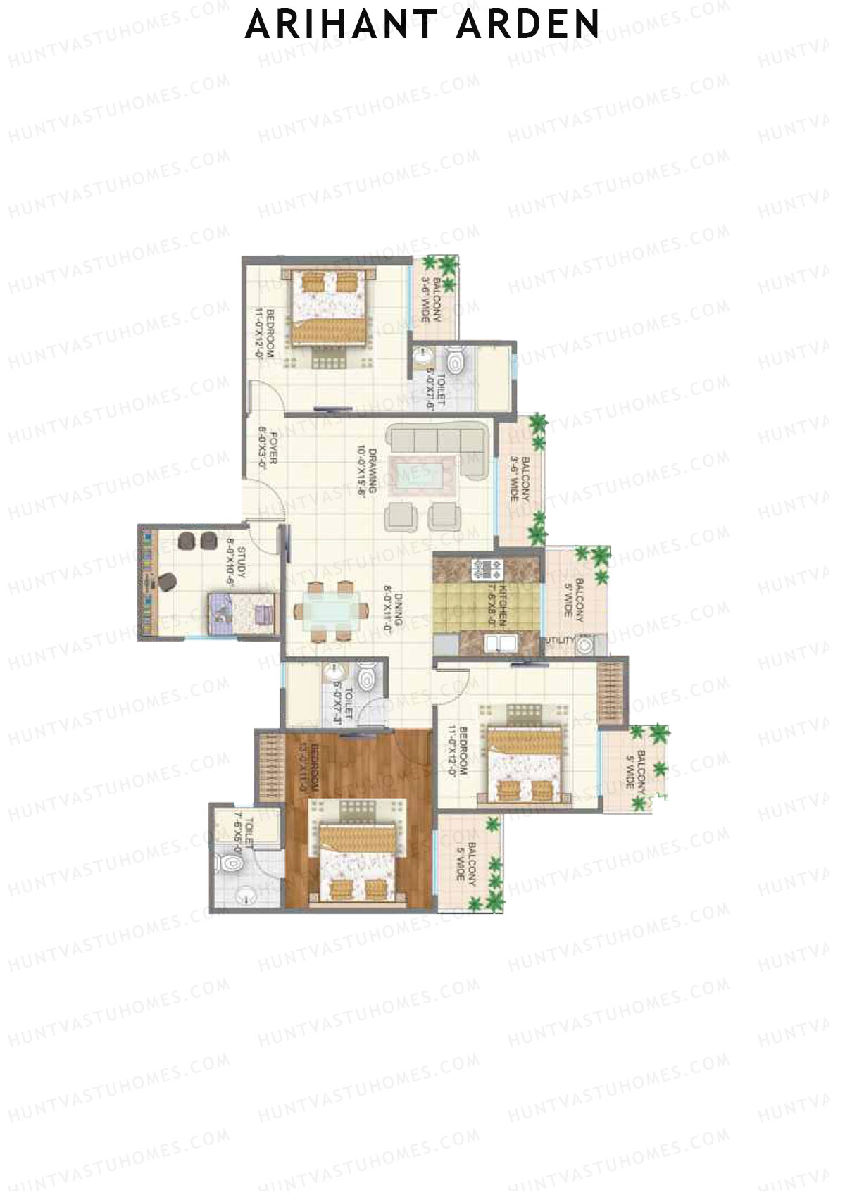 Arihant Arden Tower F Unit 4 Floor Plan