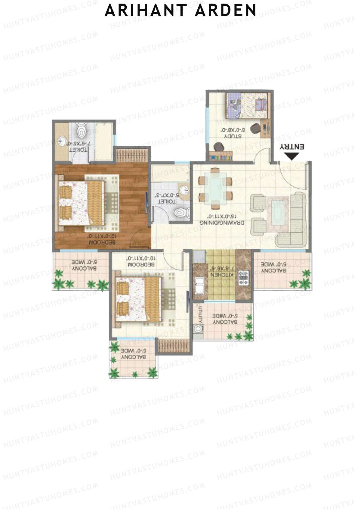 Arihant Arden Tower H Unit 2 Floor Plan