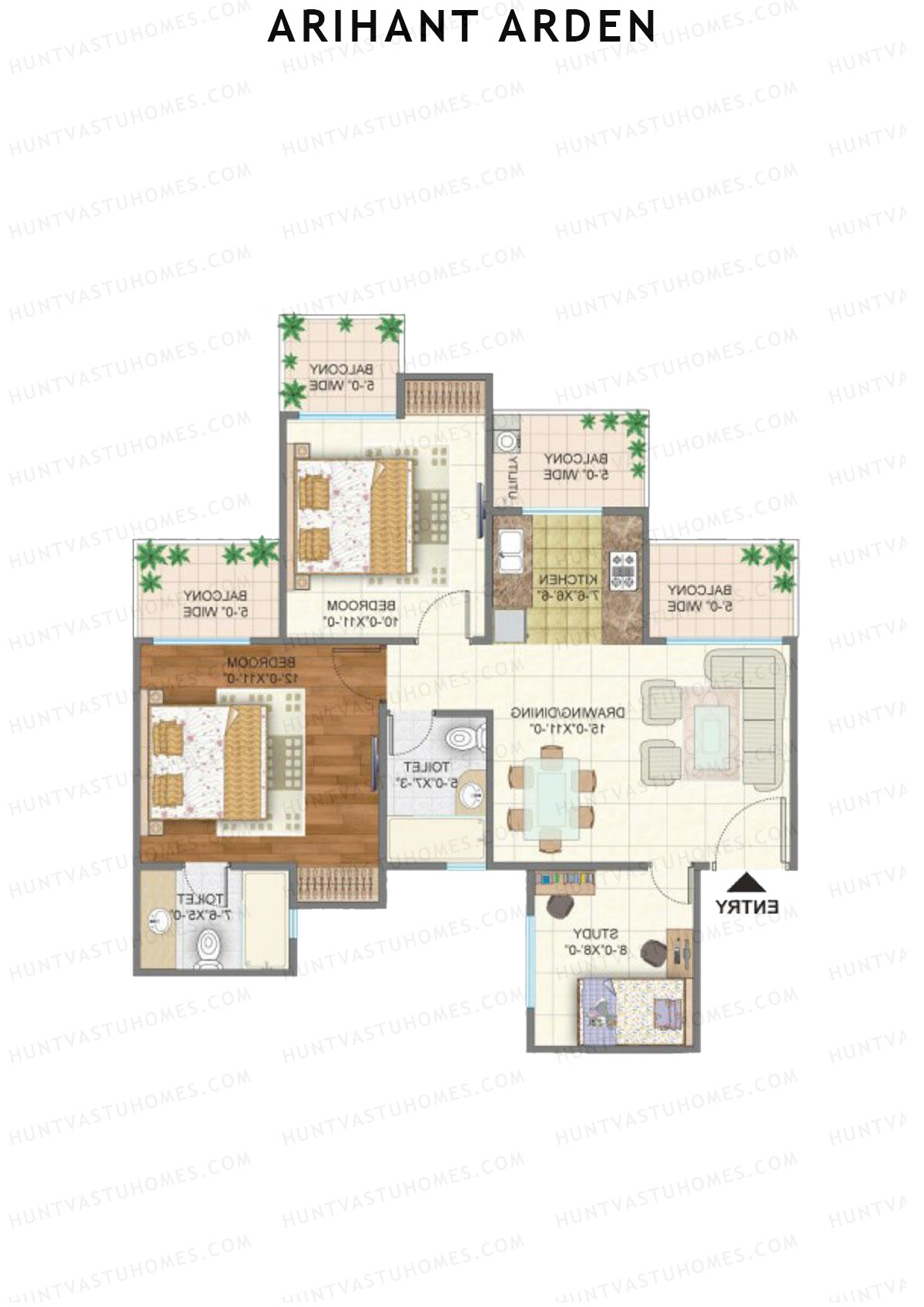 Arihant Arden Tower H Unit 3 Floor Plan