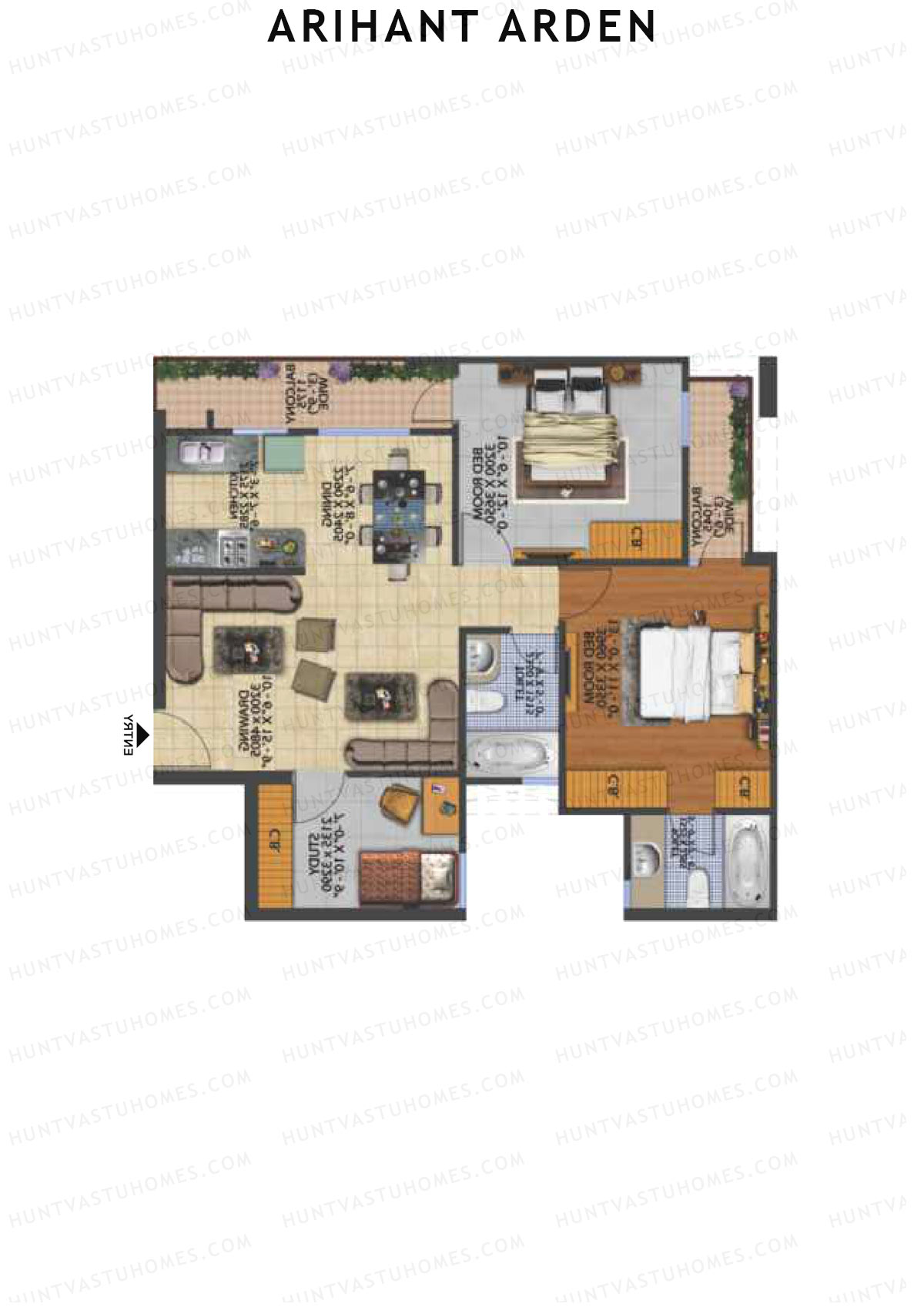 Arihant Arden Tower K Unit 2 Floor Plan
