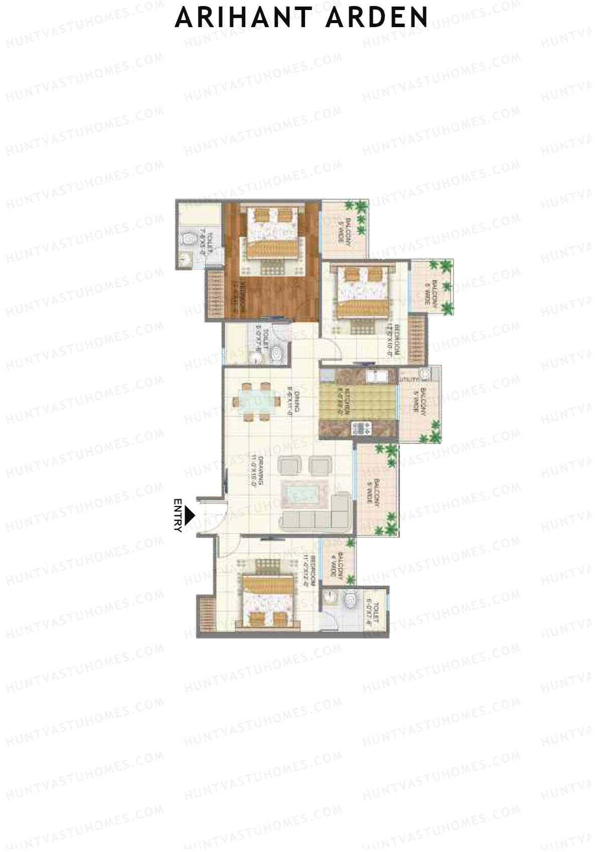 Arihant Arden Tower M Unit 3 Floor Plan