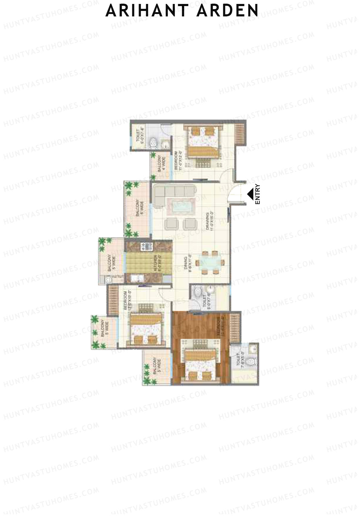 Arihant Arden Tower M Unit 5 Floor Plan