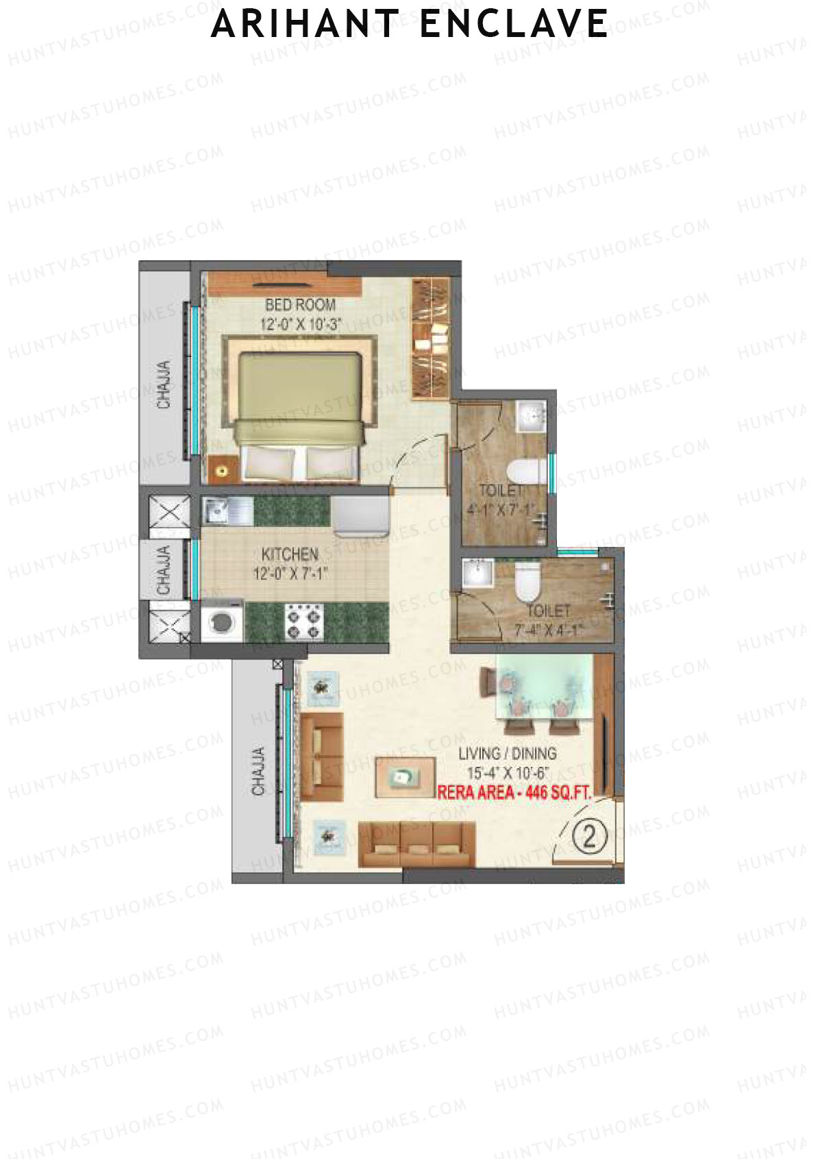 Arihant Enclave Wing B Unit 2 Floor Plan