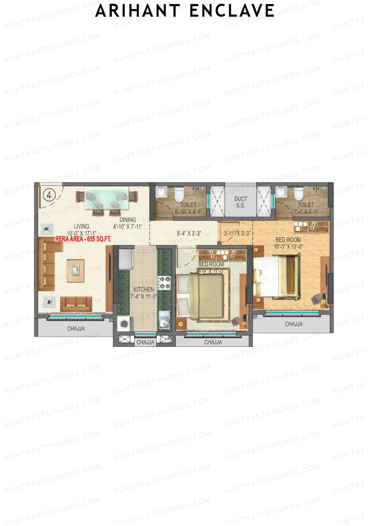 Arihant Enclave Wing B Unit 4 Floor Plan