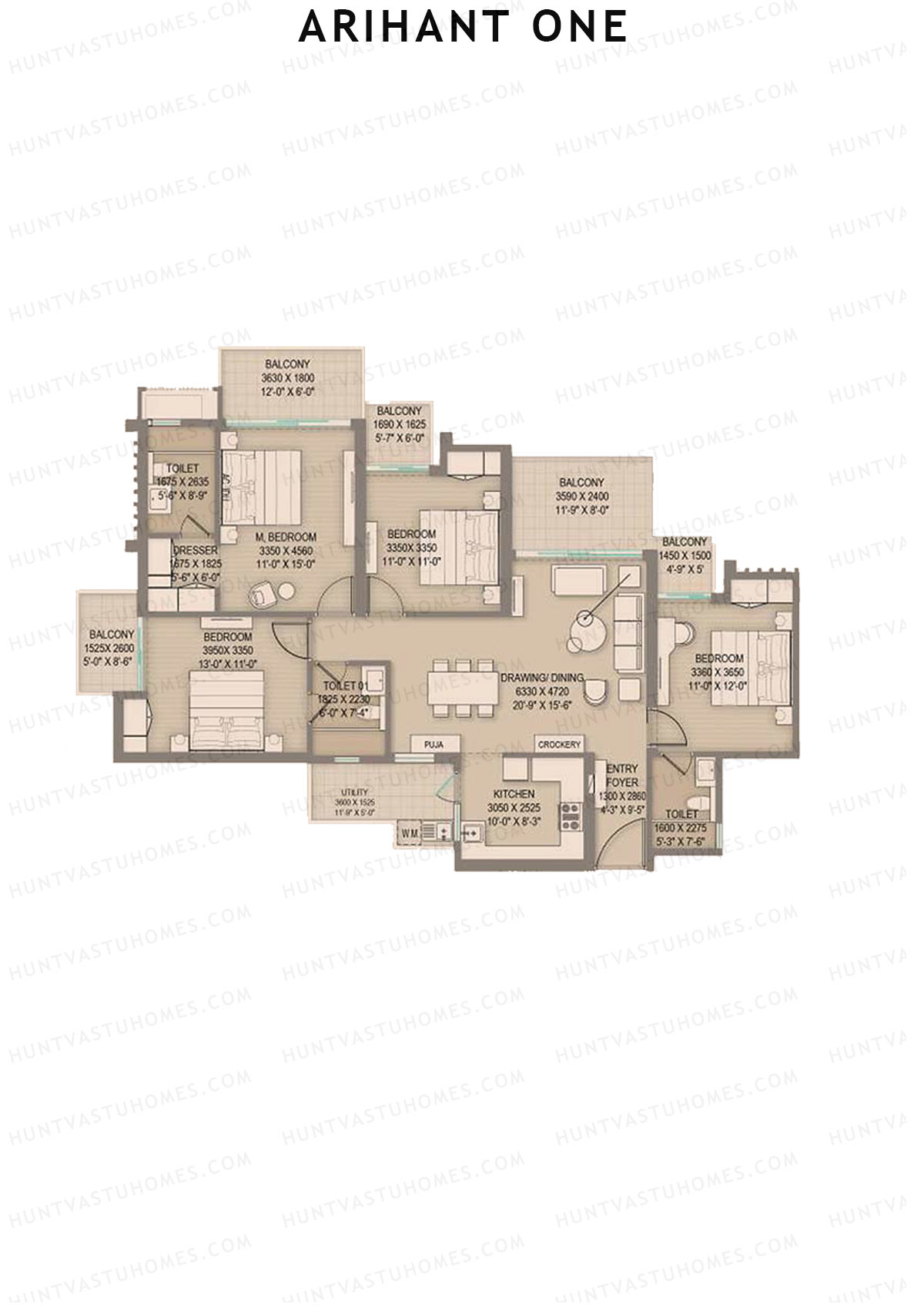 Arihant One Tower A1 Unit 4 Floor Plan