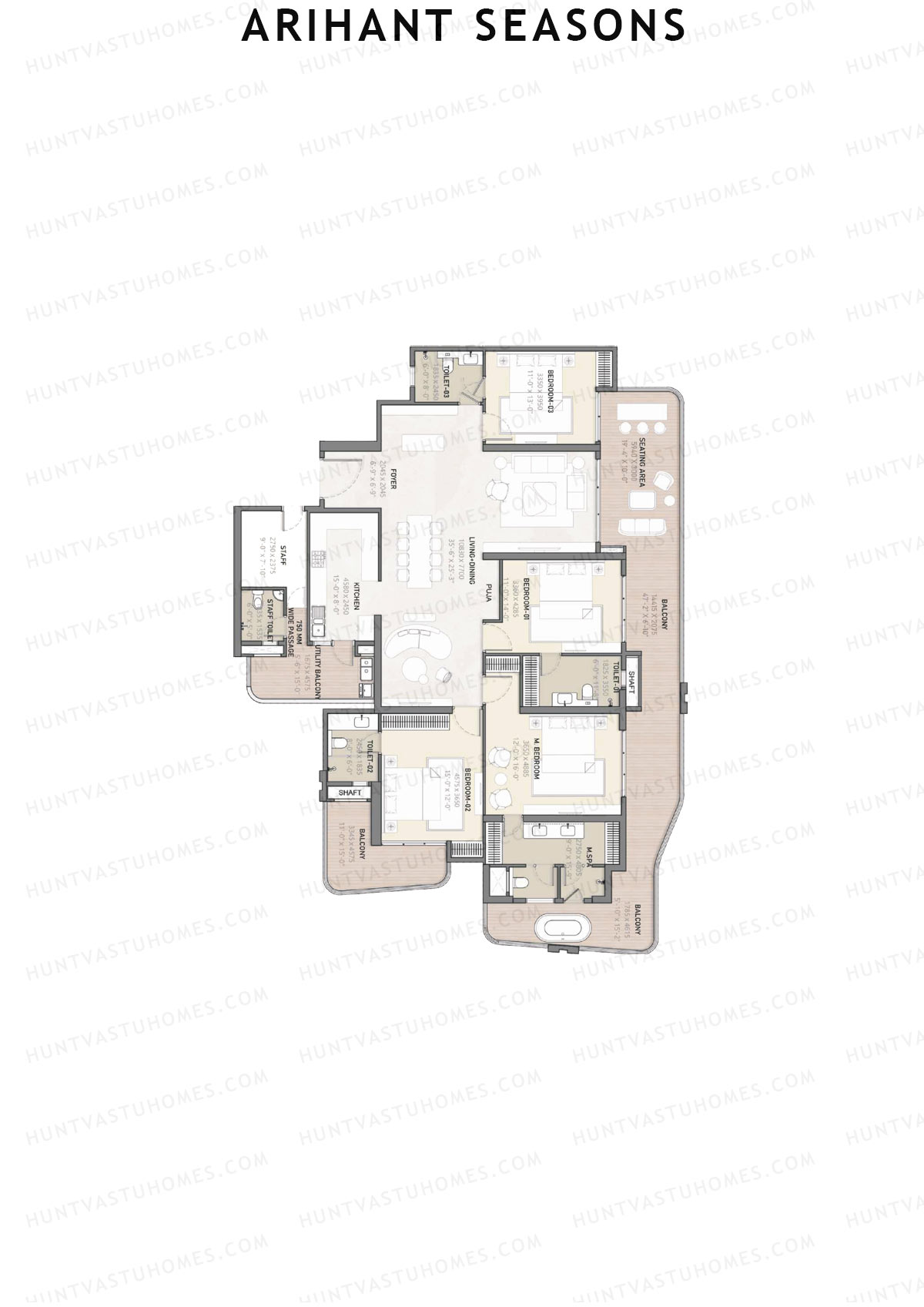 Arihant Seasons Tower A Unit 1 Floor Plan