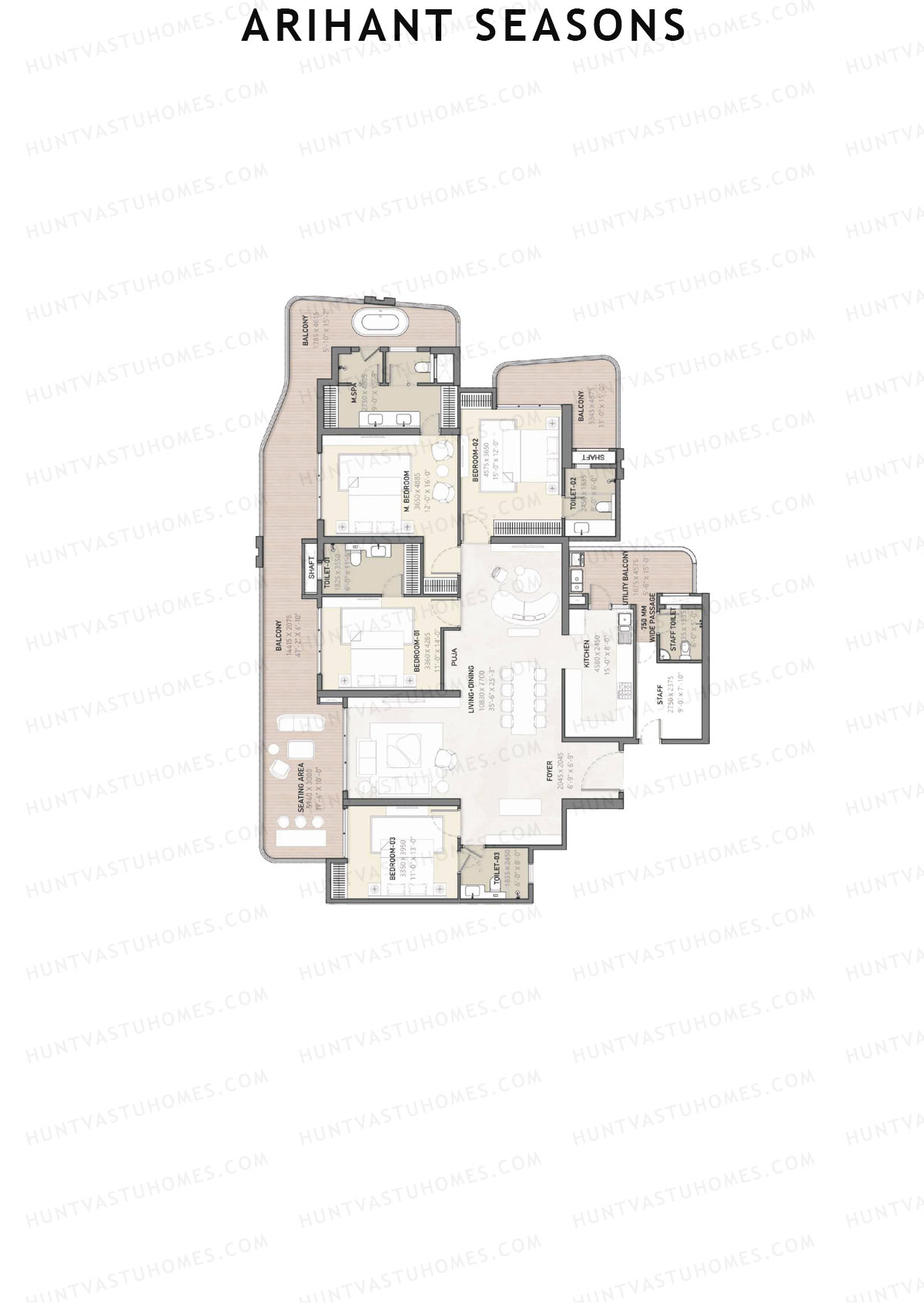 Arihant Seasons Tower A Unit 3 Floor Plan