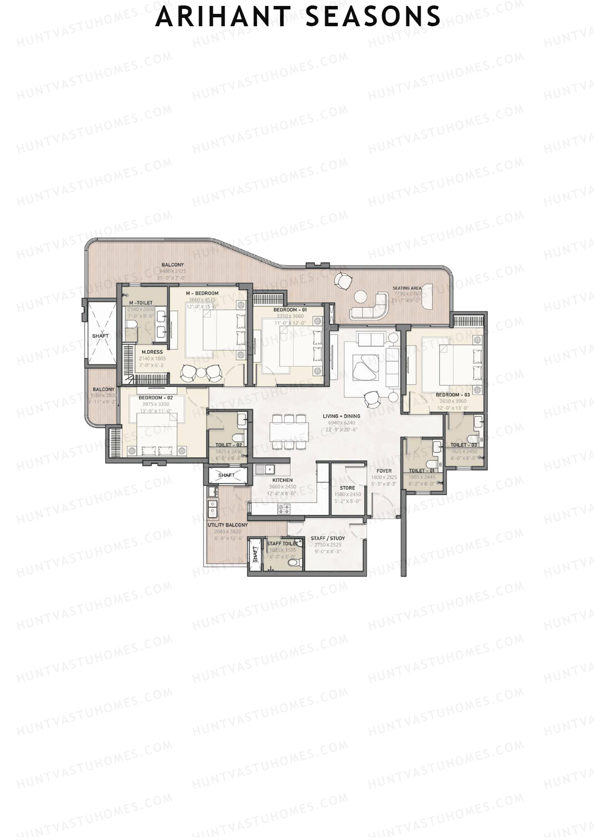 Arihant Seasons Tower B2 Unit 2 Floor Plan