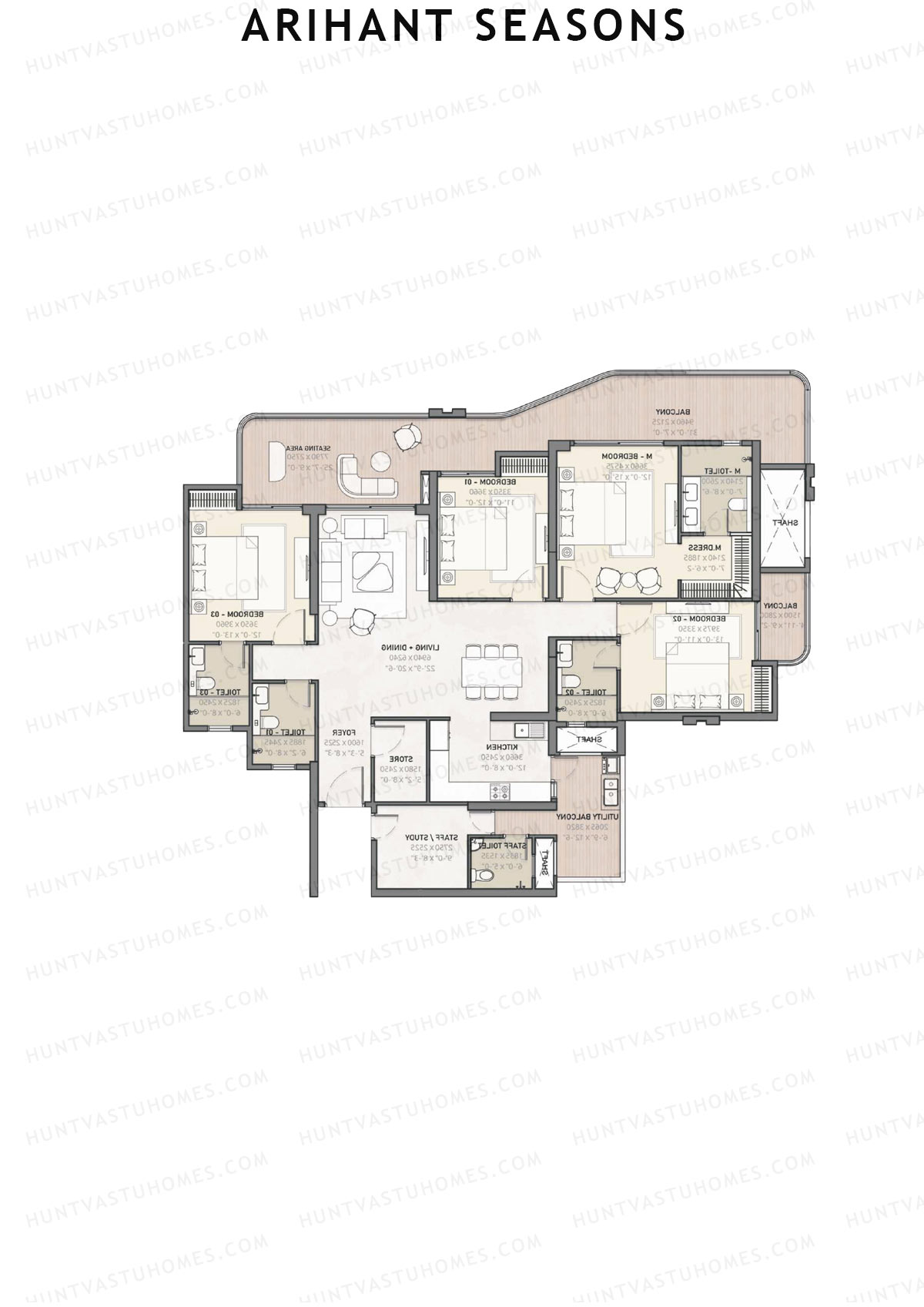 Arihant Seasons Tower B2 Unit 3 Floor Plan