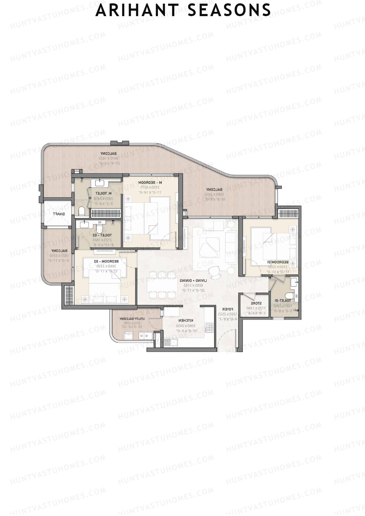 Arihant Seasons Tower C1 Unit 2 Floor Plan