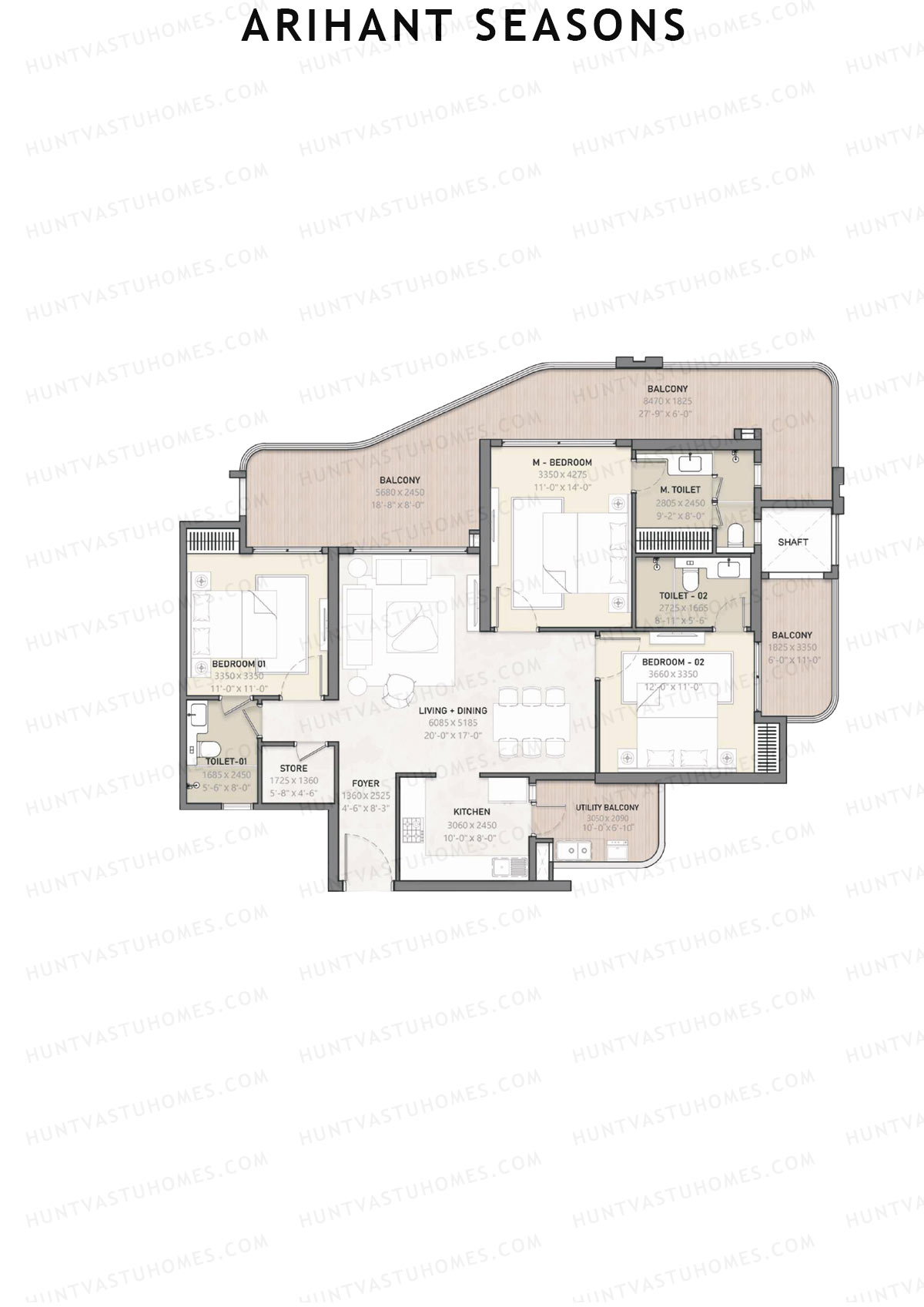 Arihant Seasons Tower C3 Unit 1 Floor Plan