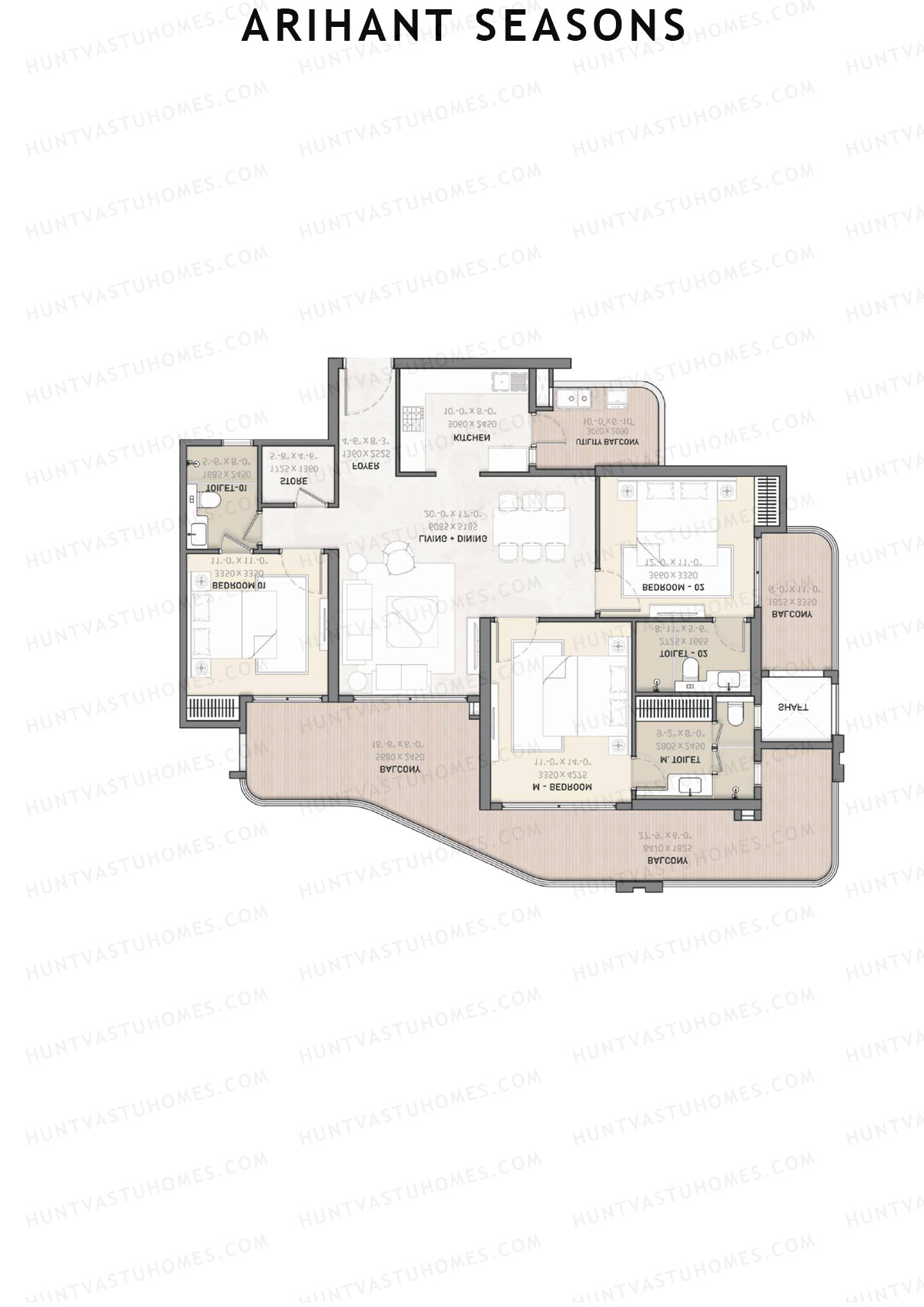 Arihant Seasons Tower C3 Unit 2 Floor Plan