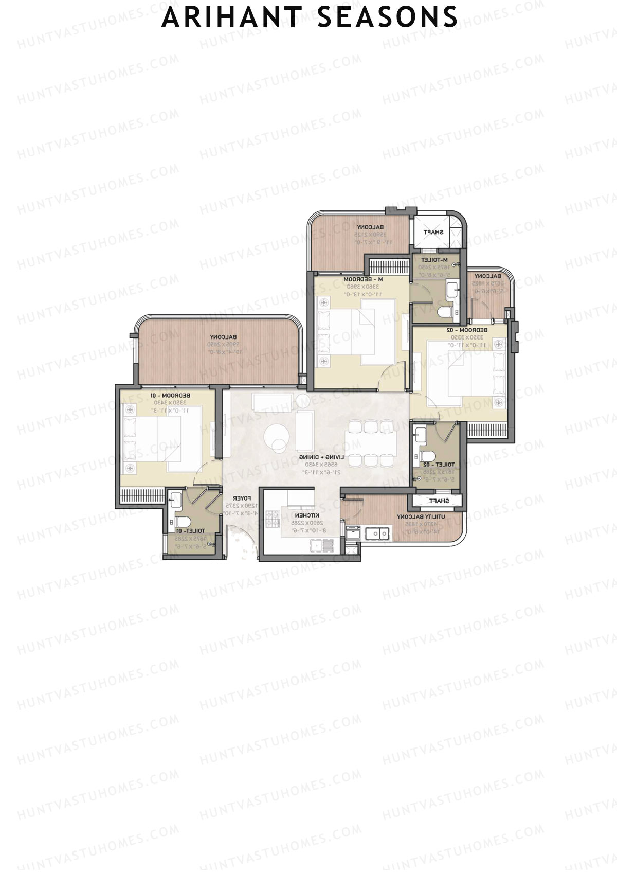 Arihant Seasons Tower D5 Unit 1 Floor Plan