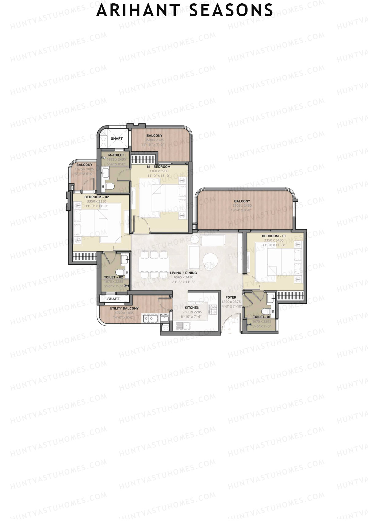 Arihant Seasons Tower D5 Unit 4 Floor Plan
