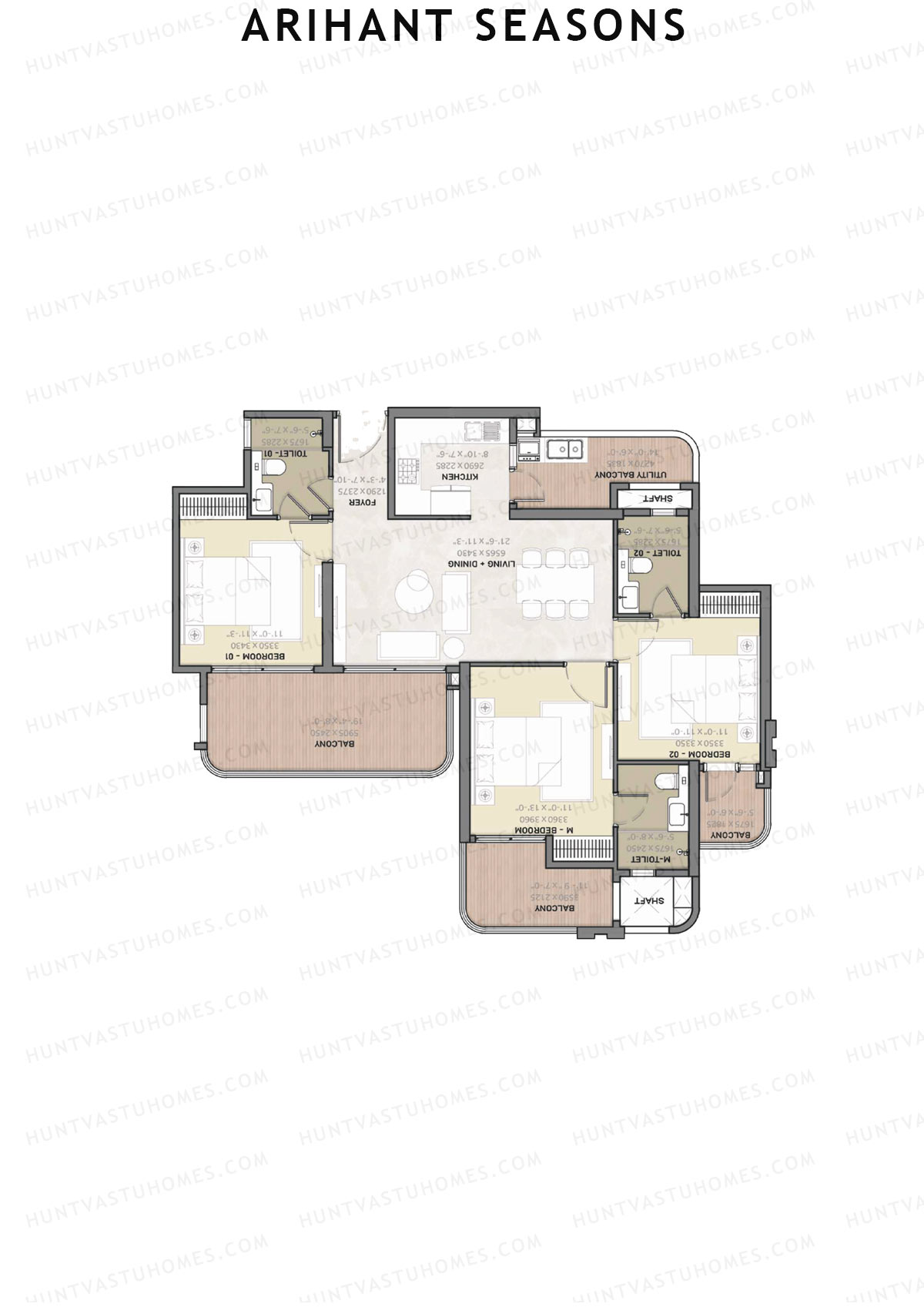 Arihant Seasons Tower D6 Unit 2 Floor Plan