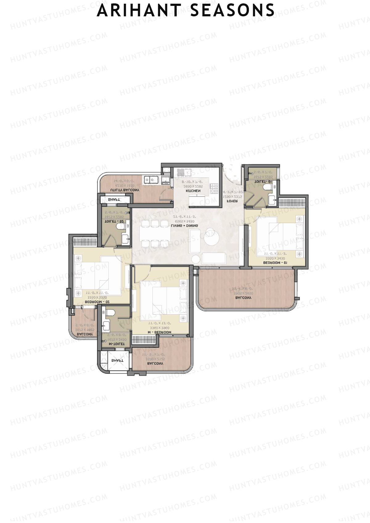 Arihant Seasons Tower D6 Unit 3 Floor Plan