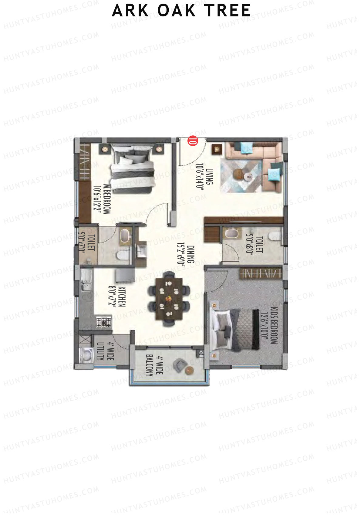 ARK Oak Tree Block A Unit 10 Floor Plan