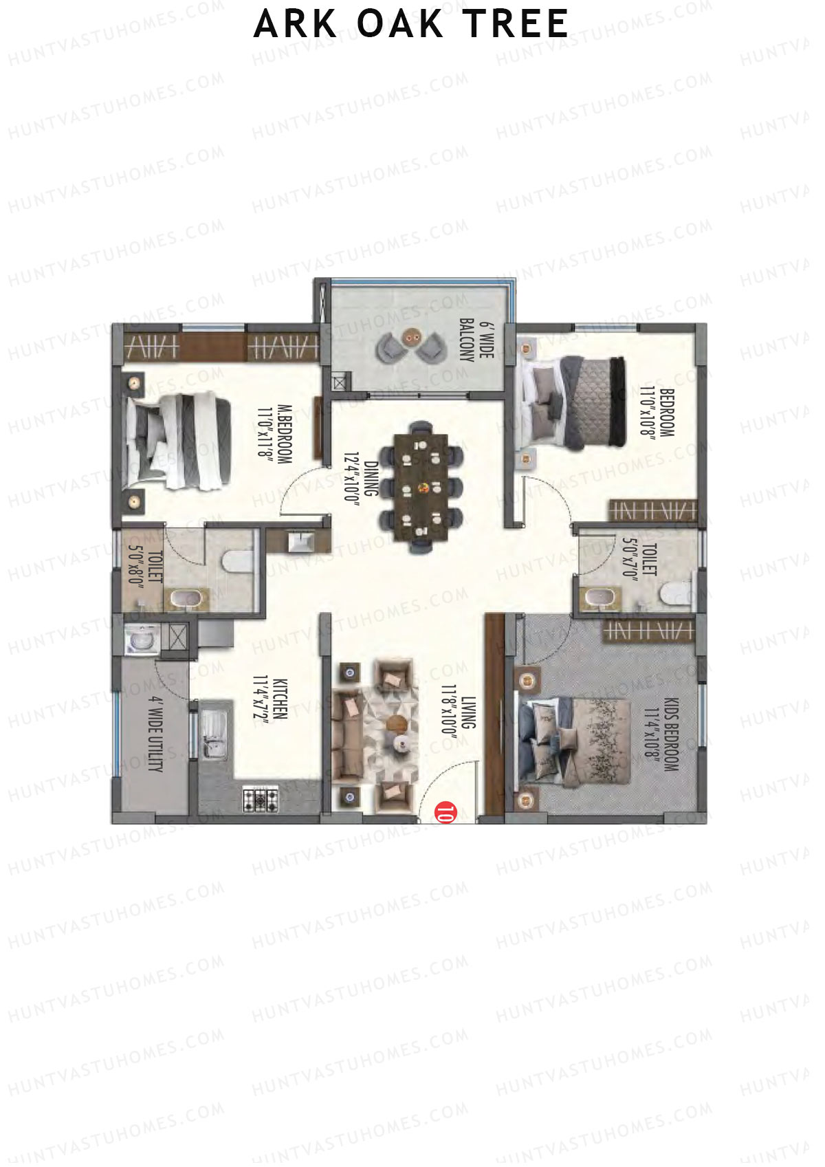 ARK Oak Tree Block B Unit 10 Floor Plan