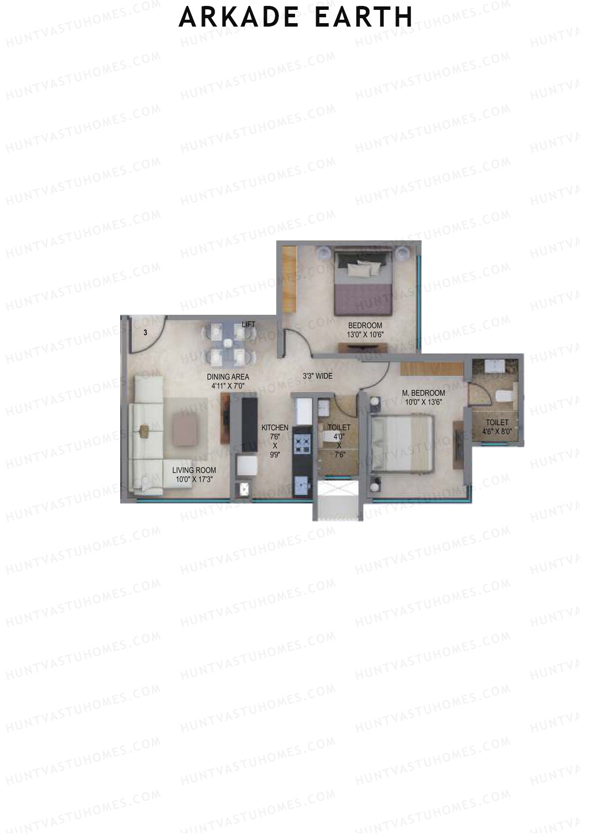 Arkade Earth Aspen Unit 3 Floor Plan