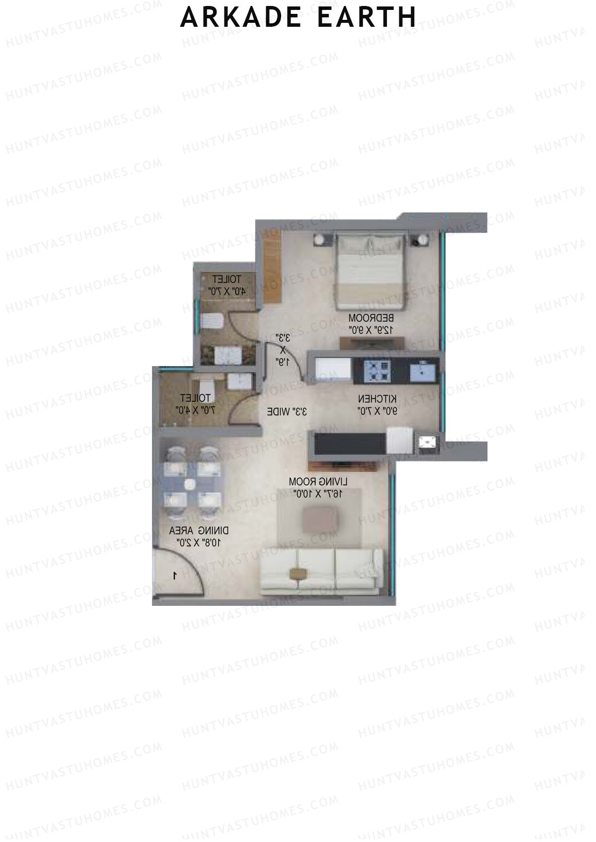 Arkade Earth Bluebell Unit 3 Floor Plan