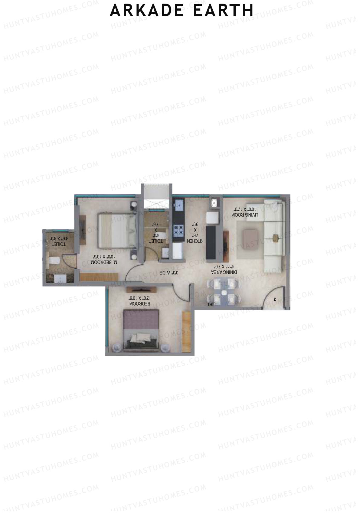 Arkade Earth Carnation Unit 2 Floor Plan