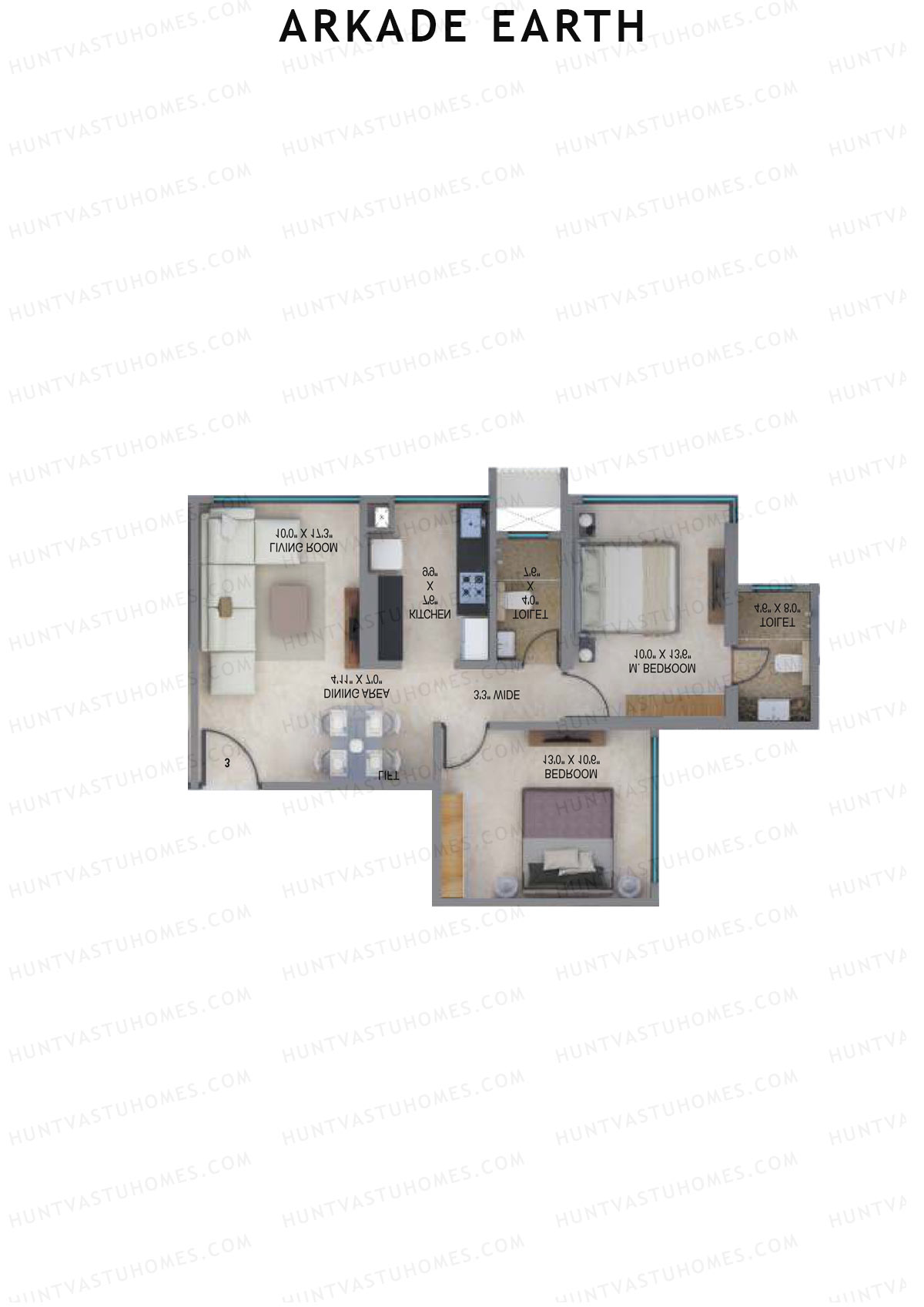 Arkade Earth Carnation Unit 3 Floor Plan
