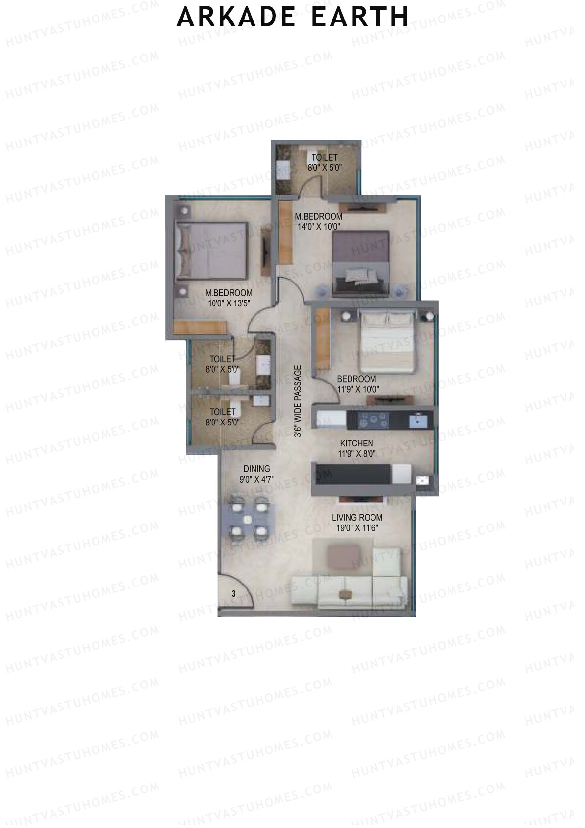 Arkade Earth Daffodil Unit 3 Floor Plan