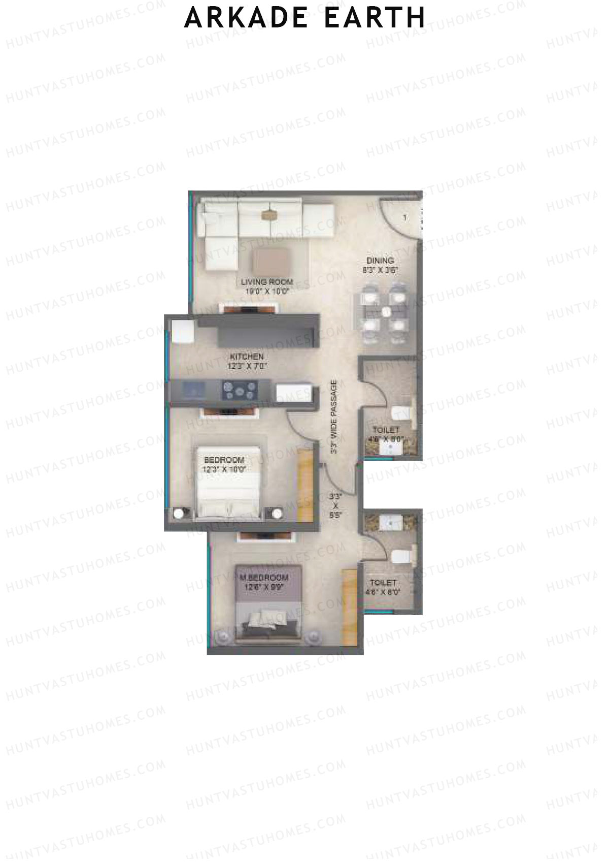 Arkade Earth Ebony Unit 1 Floor Plan