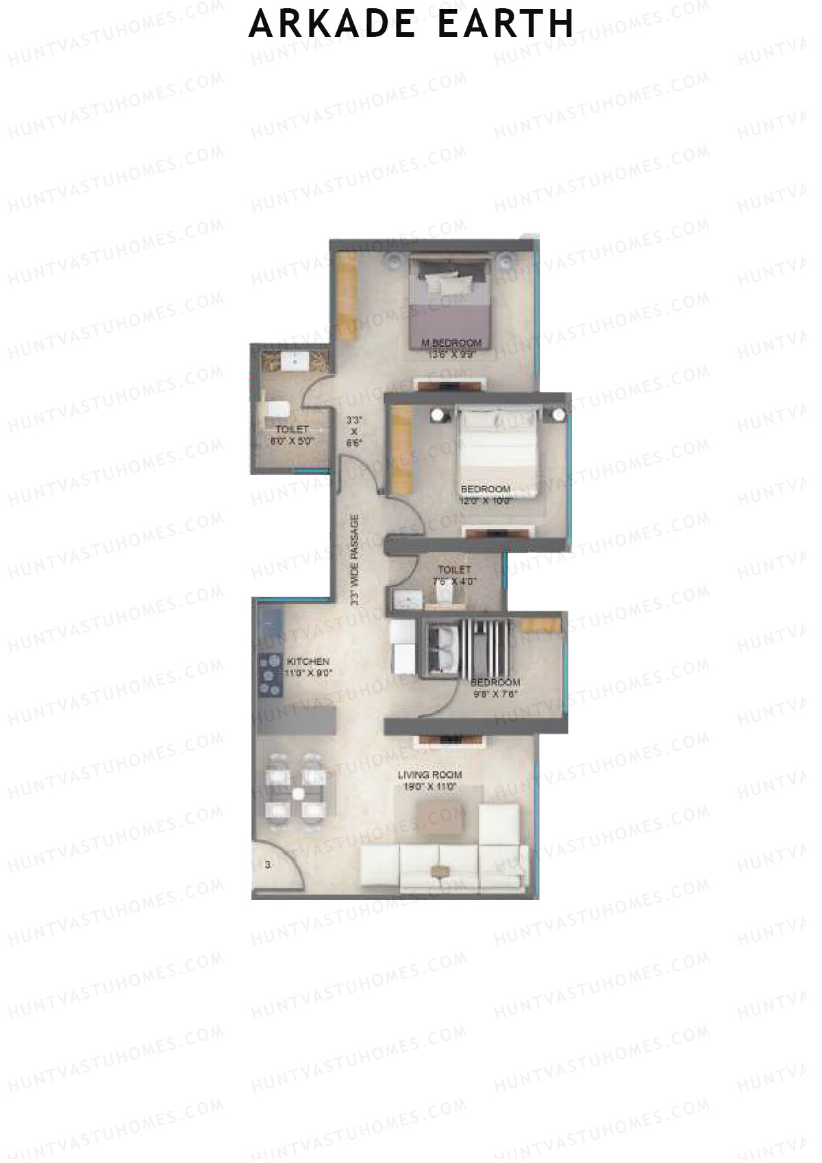 Arkade Earth Ebony Unit 3 Floor Plan
