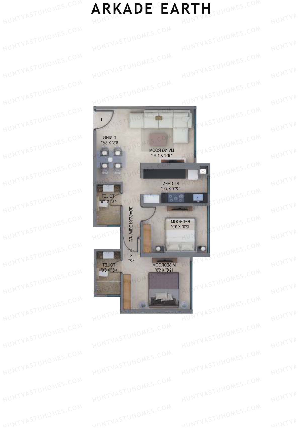 Arkade Earth Tower Fern Unit 4 Floor Plan