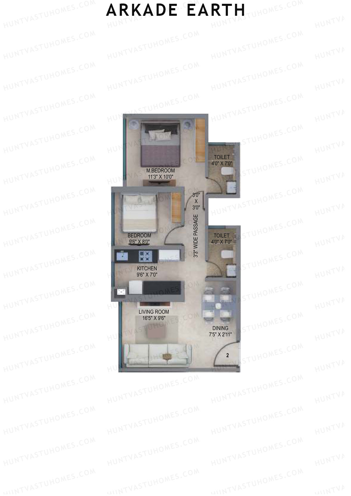 Arkade Earth Gardenia Unit 2 Floor Plan