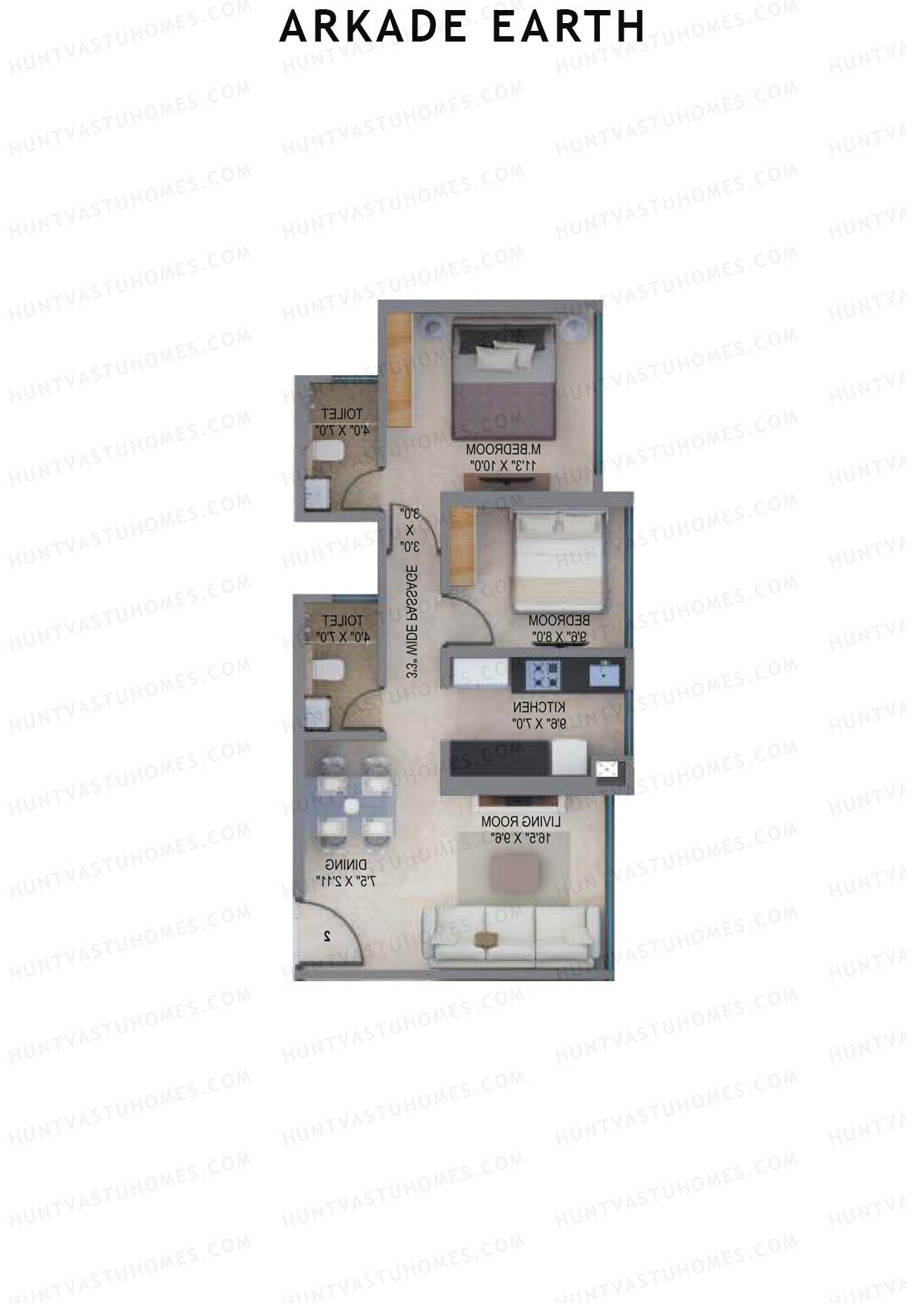 Arkade Earth Gardenia Unit 3 Floor Plan