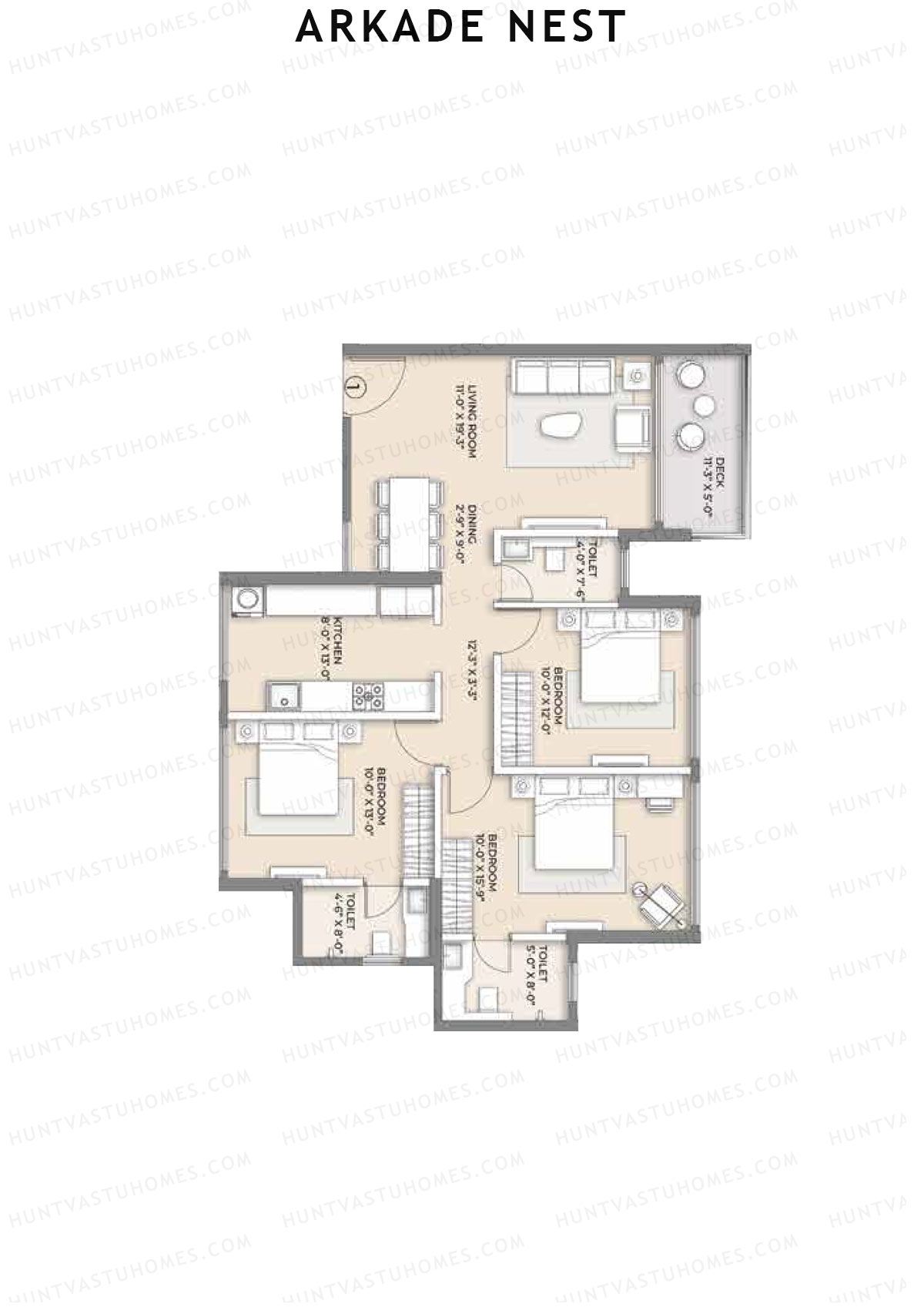 Arkade Nest Wing Alder Unit 1 Floor Plan