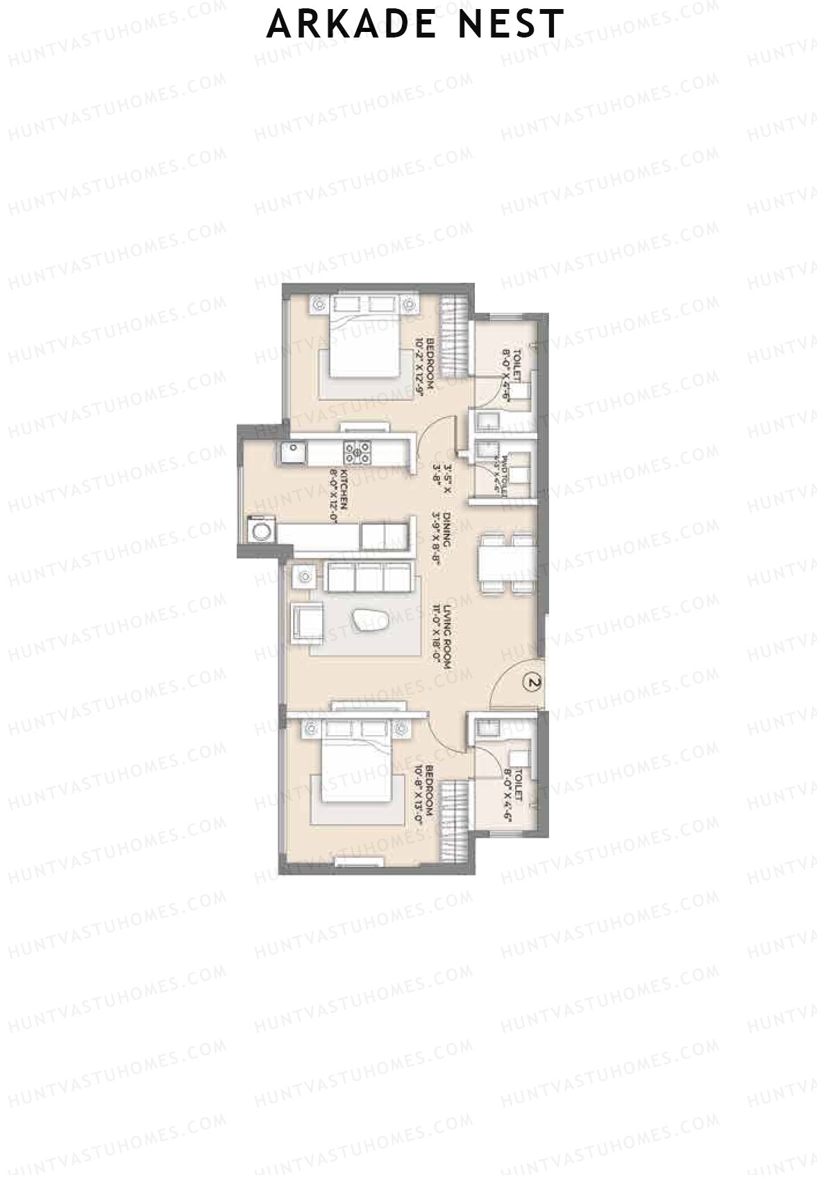 Arkade Nest Wing Alder Unit 2 Floor Plan
