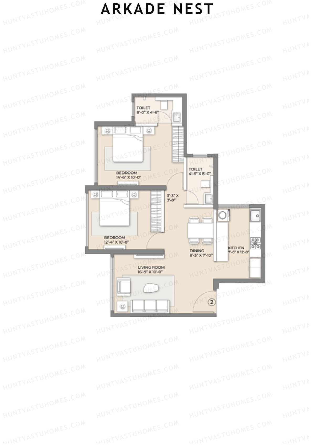 Arkade Nest Wing Canary Unit 2 Floor Plan