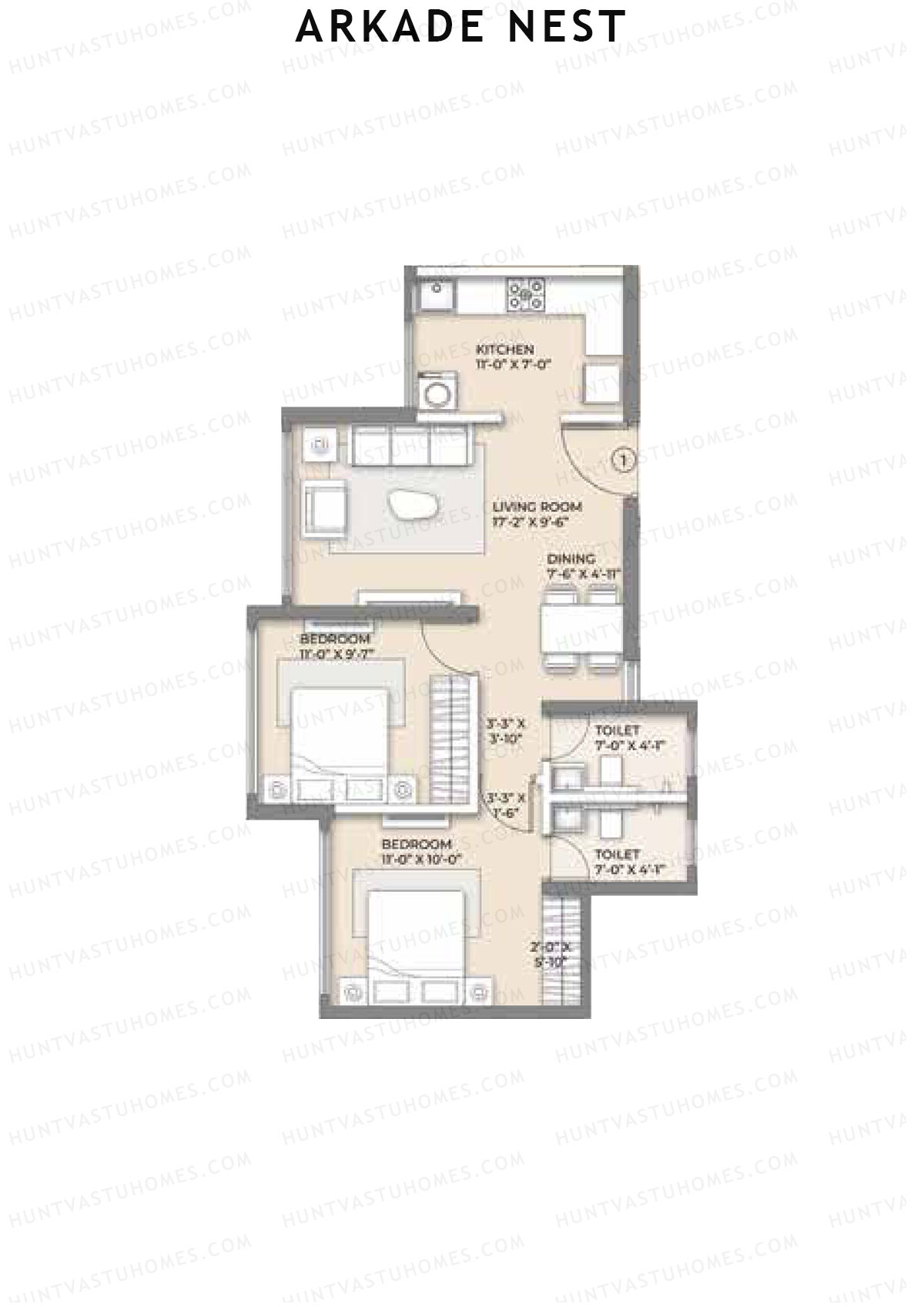 Arkade Nest Wing Eider Unit 1 Floor Plan