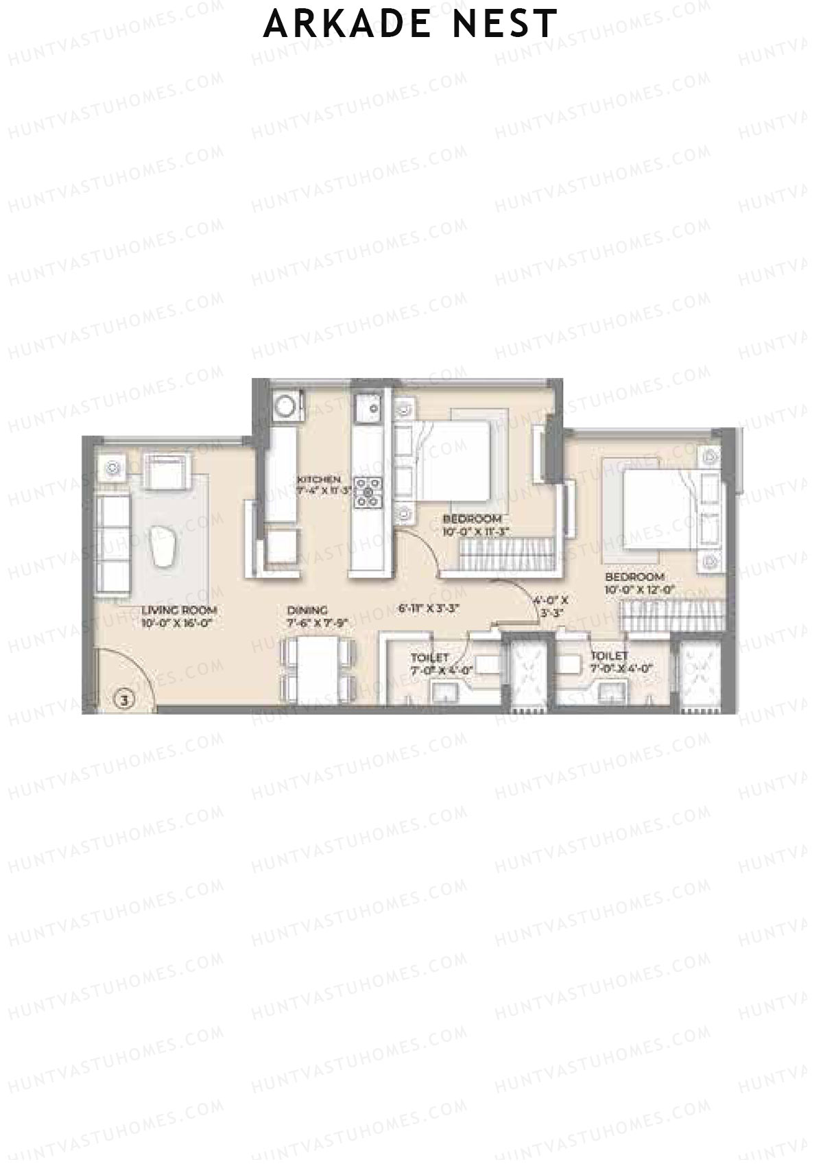 Arkade Nest Wing Eider Unit 3 Floor Plan