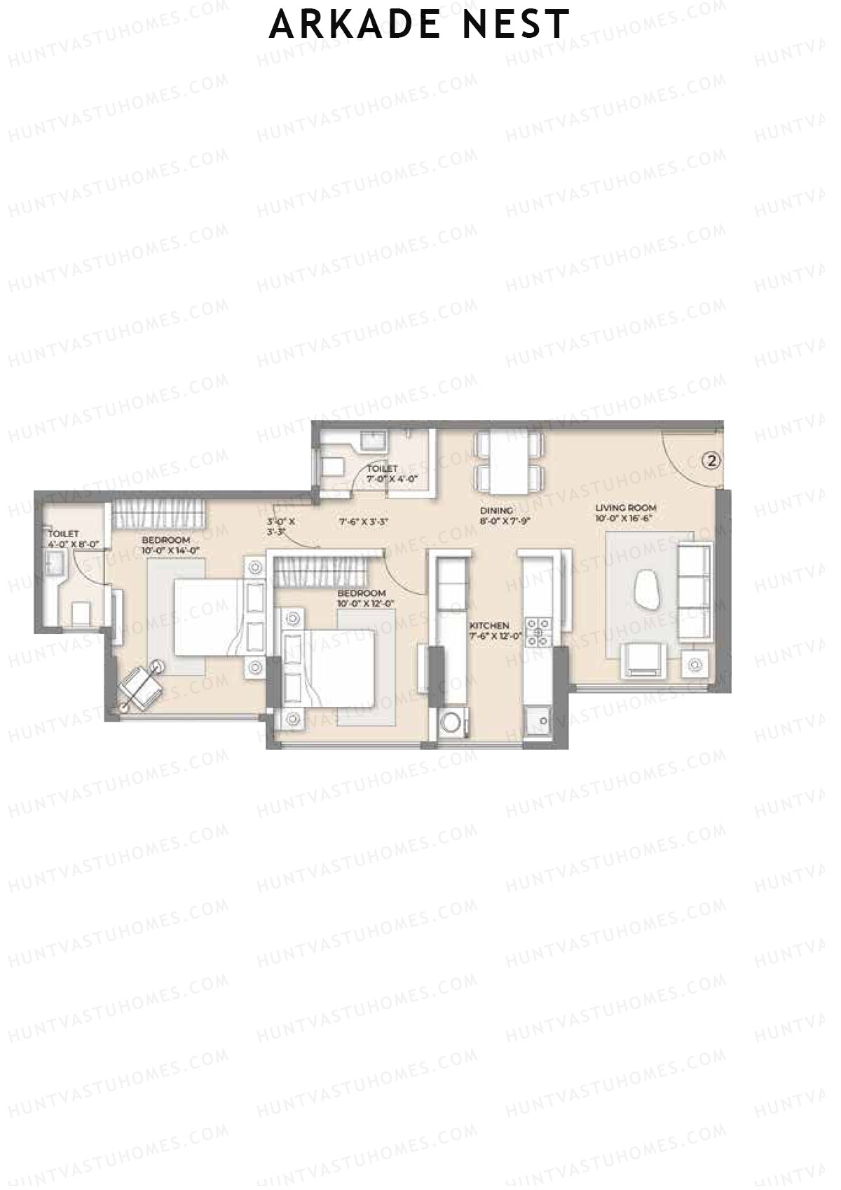 Arkade Nest Wing Flamingo Unit 2 Floor Plan