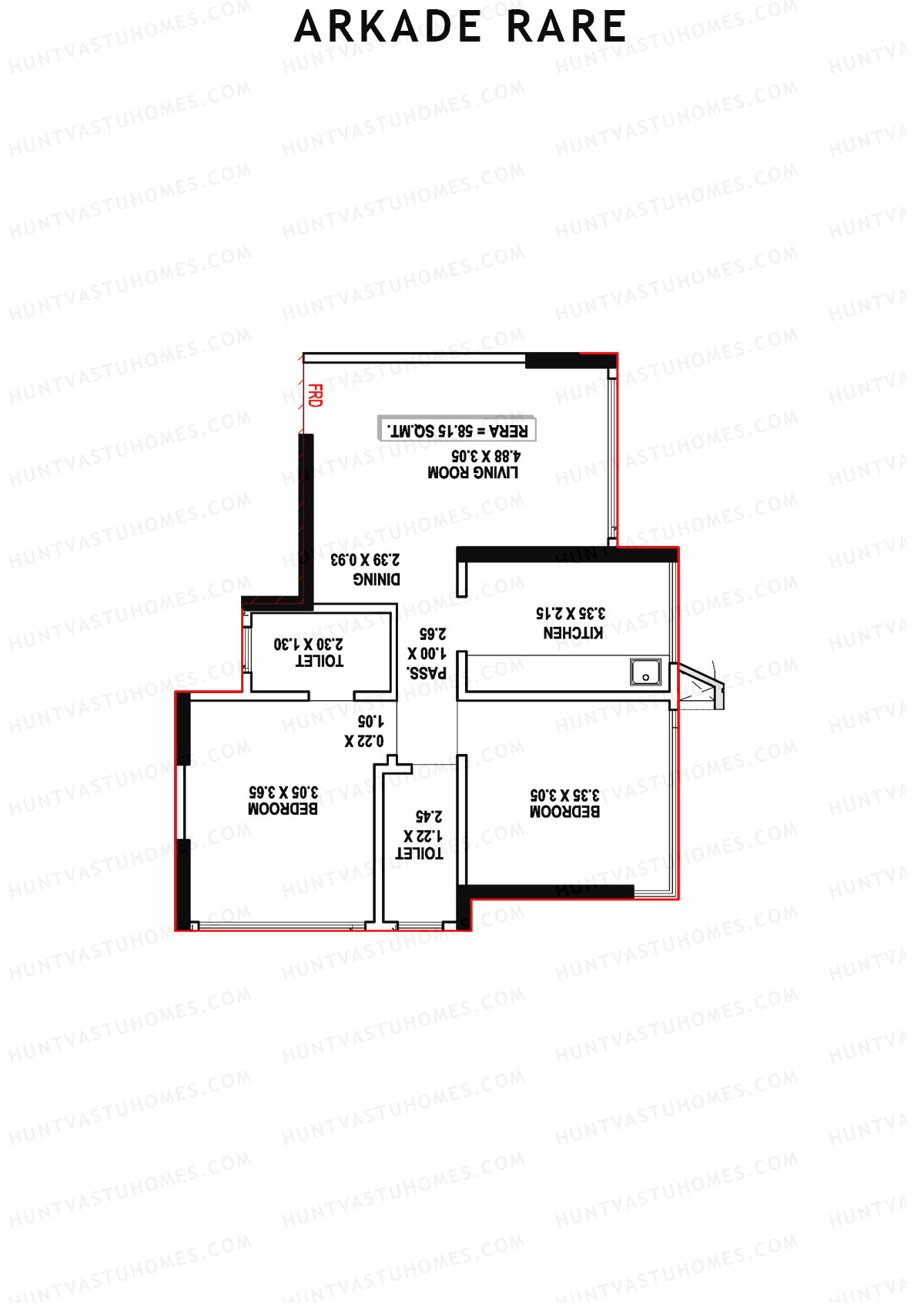 Arkade Rare Amber Unit 2 Floor Plan