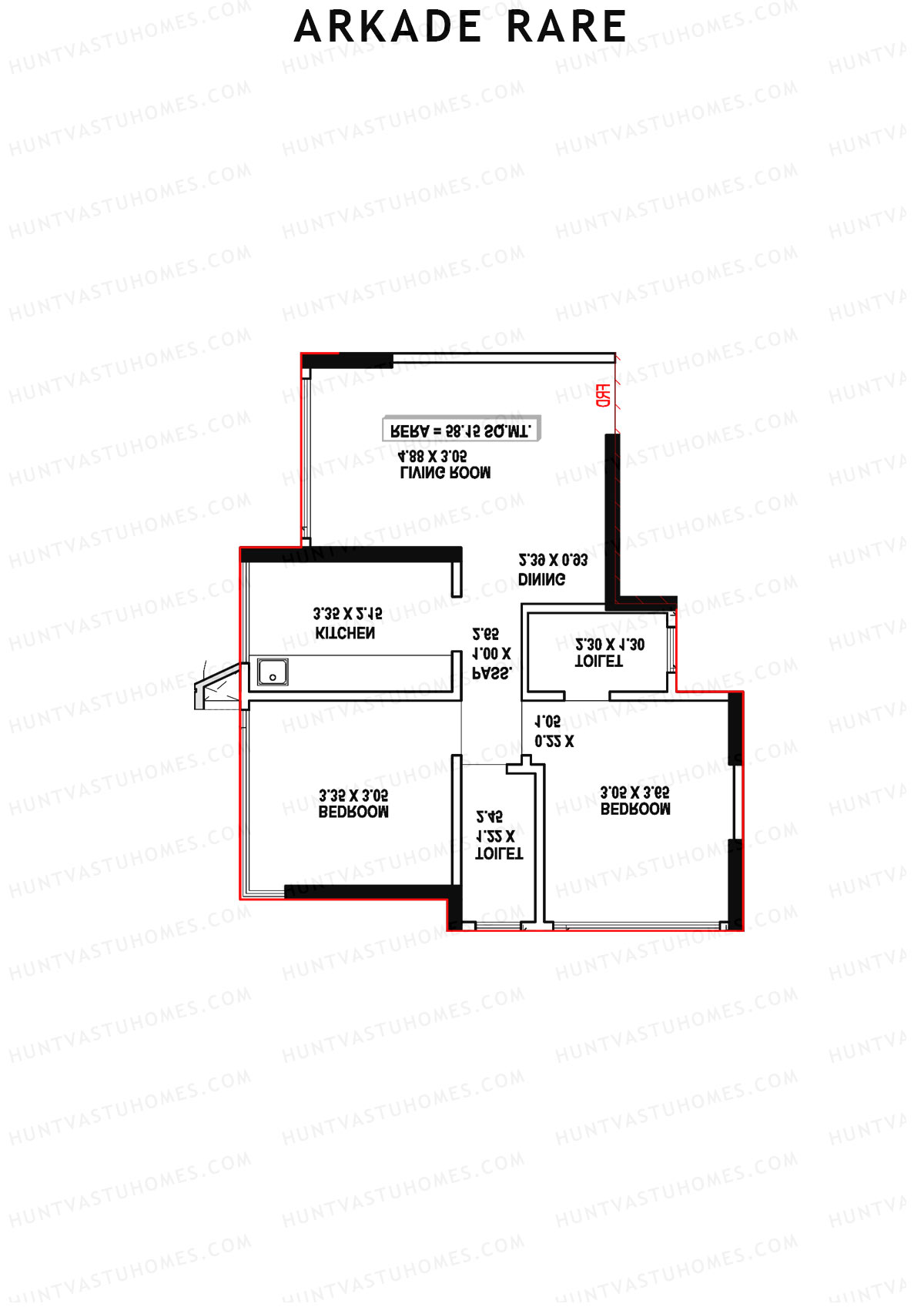 Arkade Rare Amber Unit 3 Floor Plan