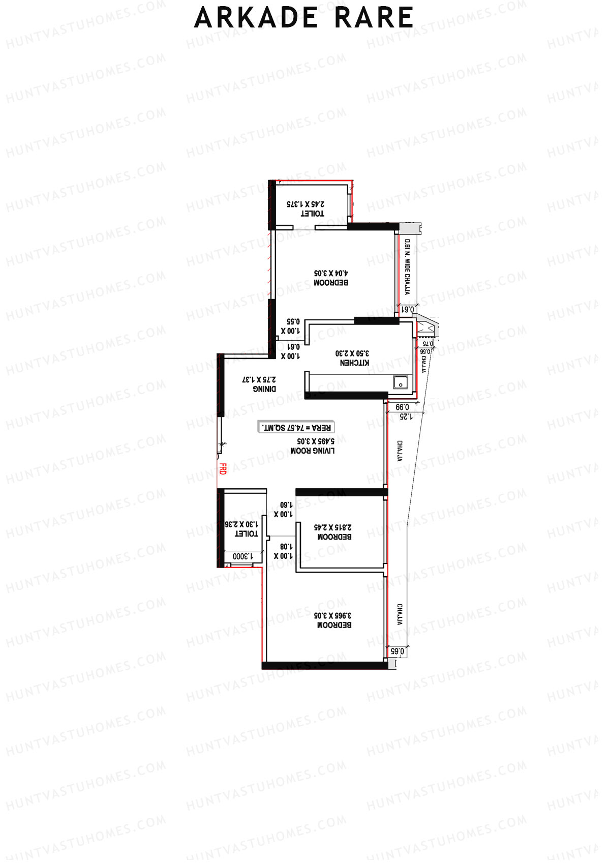 Arkade Rare Coral Unit 1 Floor Plan