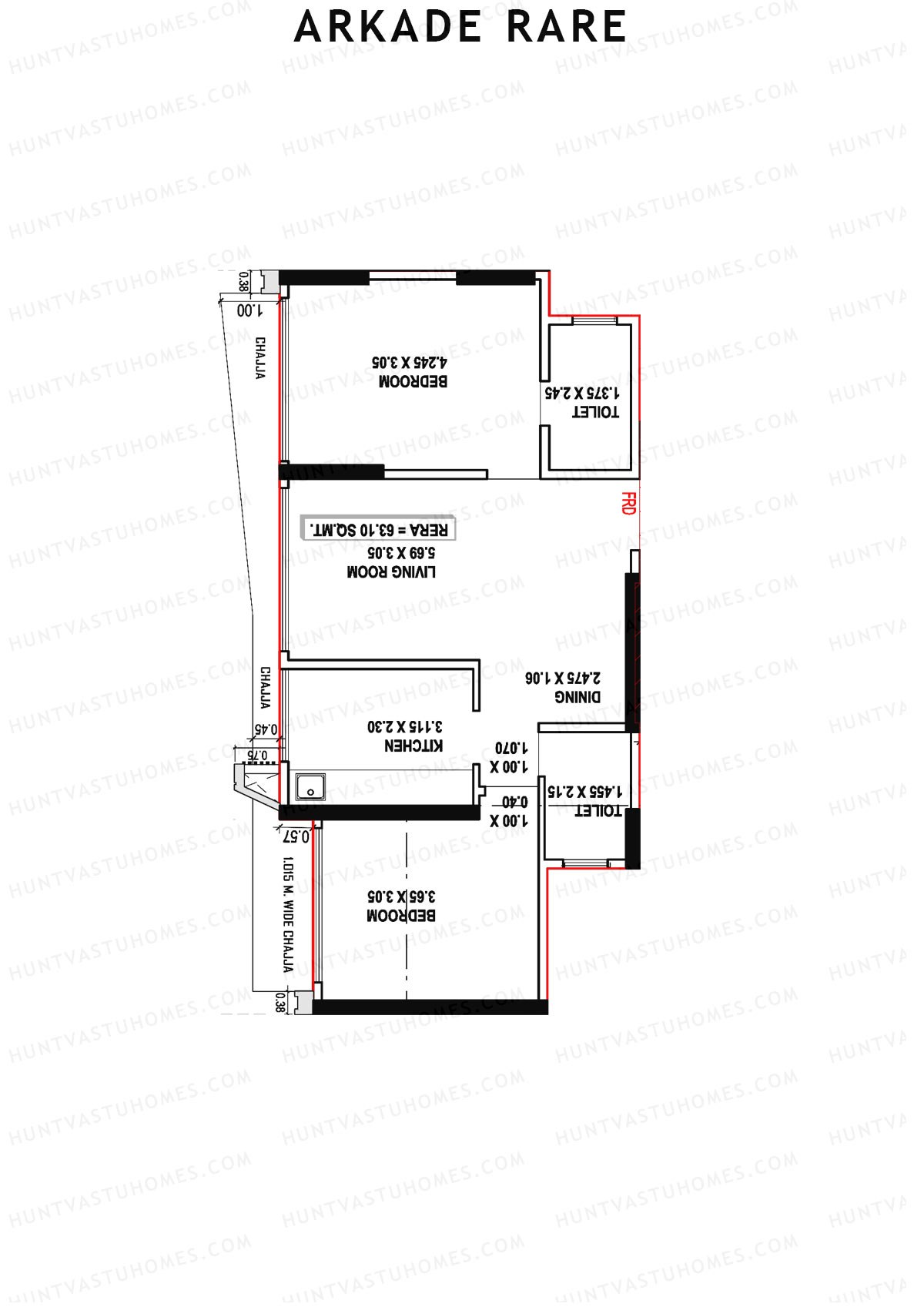 Arkade Rare Coral Unit 2 Floor Plan