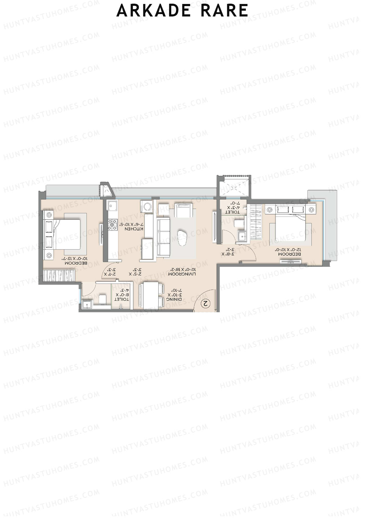 Arkade Rare Emerald Unit 2 Floor Plan