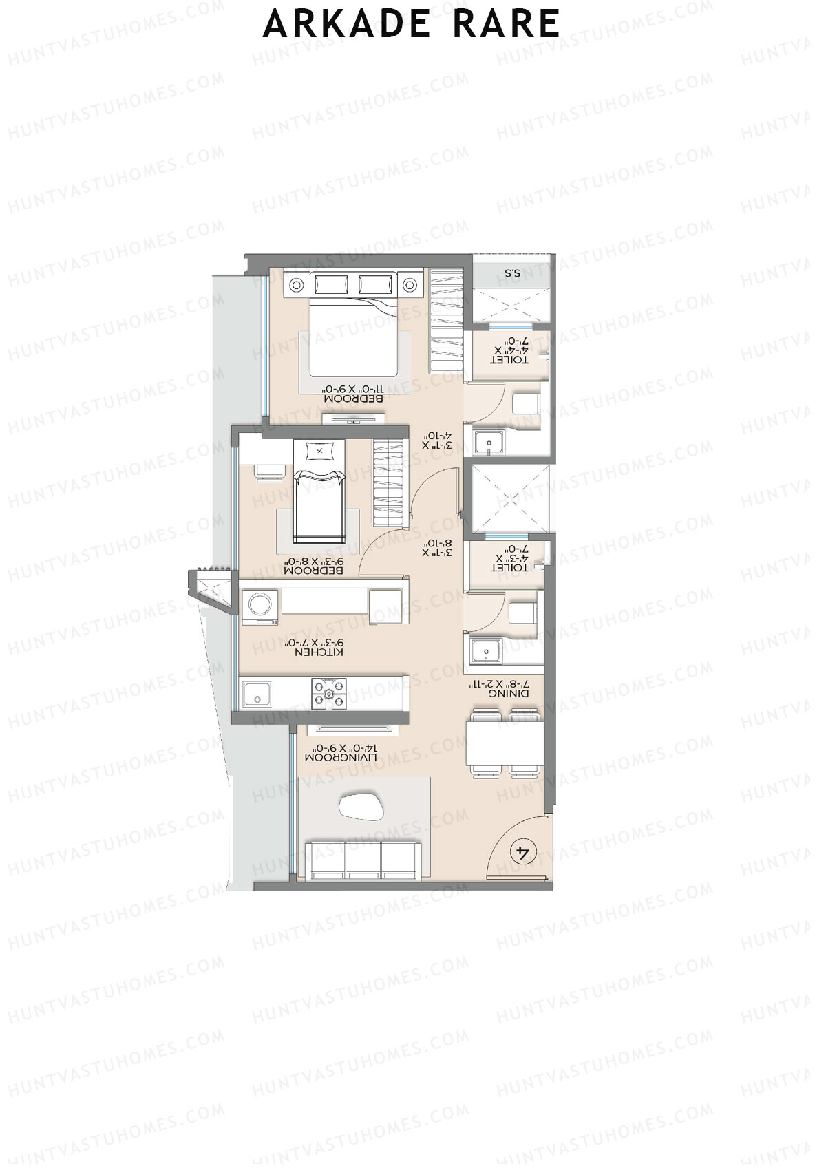 Arkade Rare Garnet Unit 4 Floor Plan