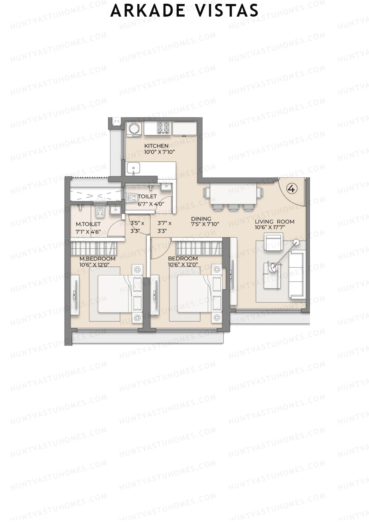 Arkade Vistas Wing A Unit 4 Floor Plan