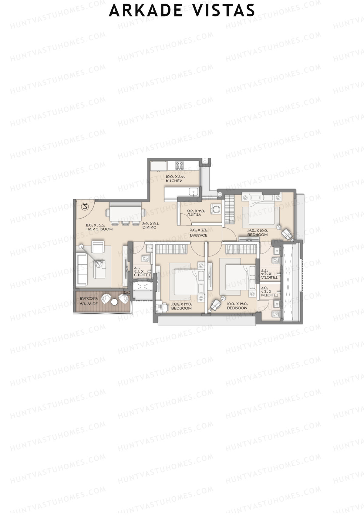 Arkade Vistas Wing B Unit 3 Floor Plan