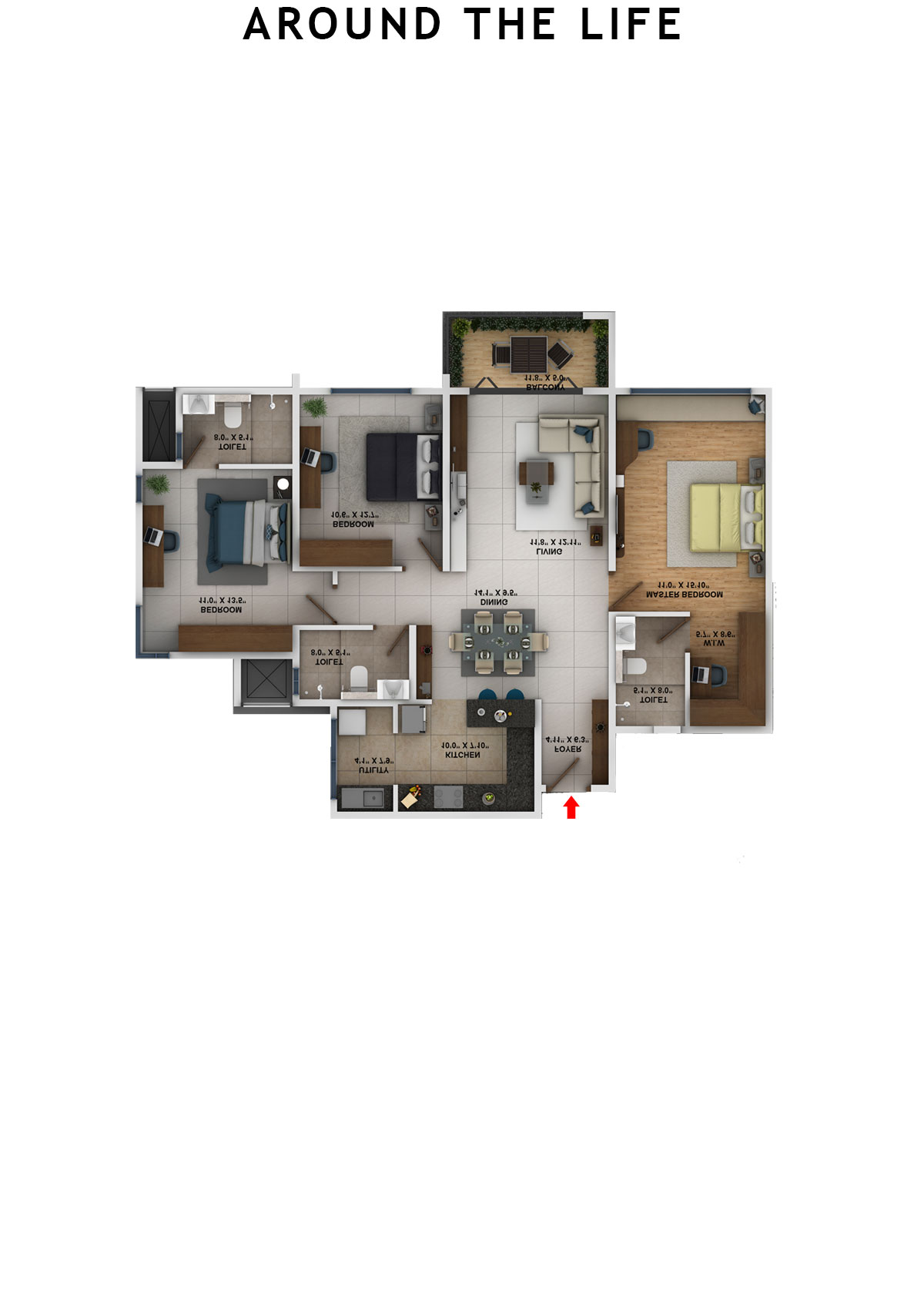 Around The Life Tower C Unit 3 Floor Plan