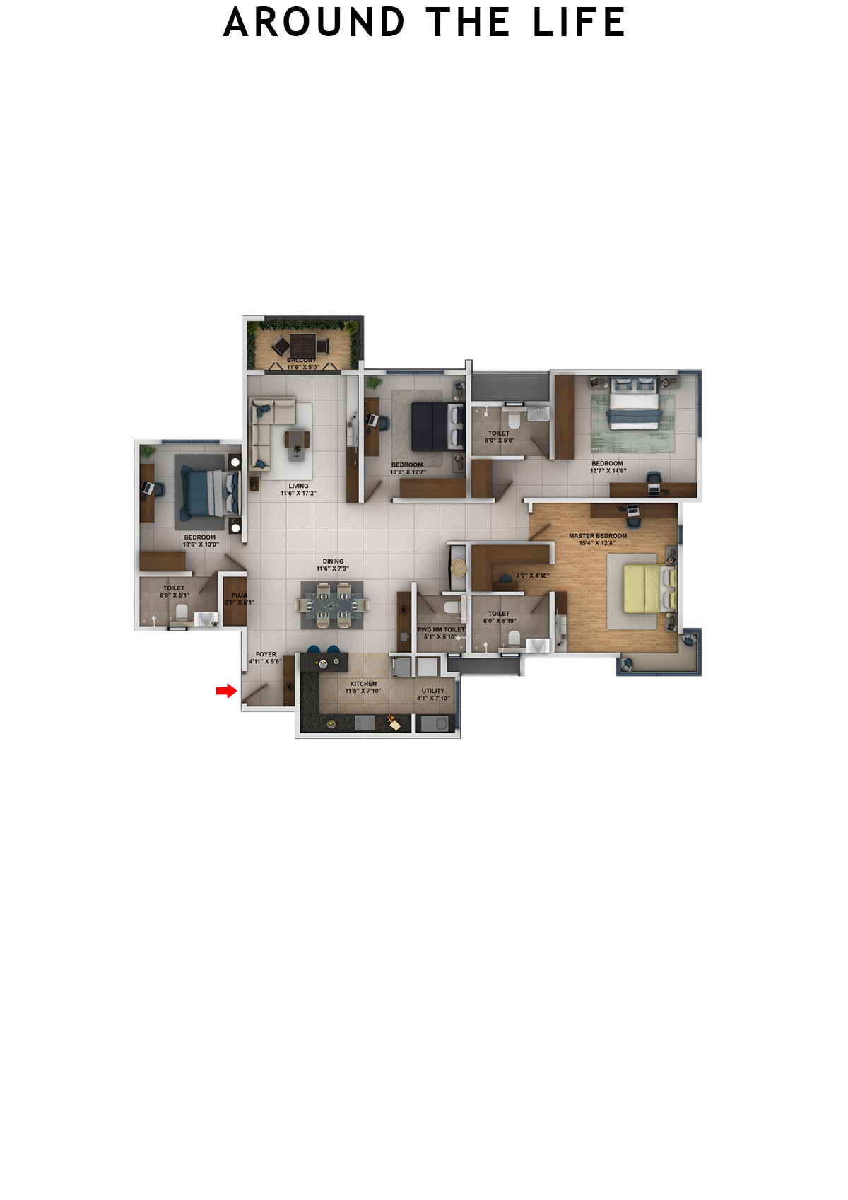 Around The Life Tower C Unit 5 Floor Plan
