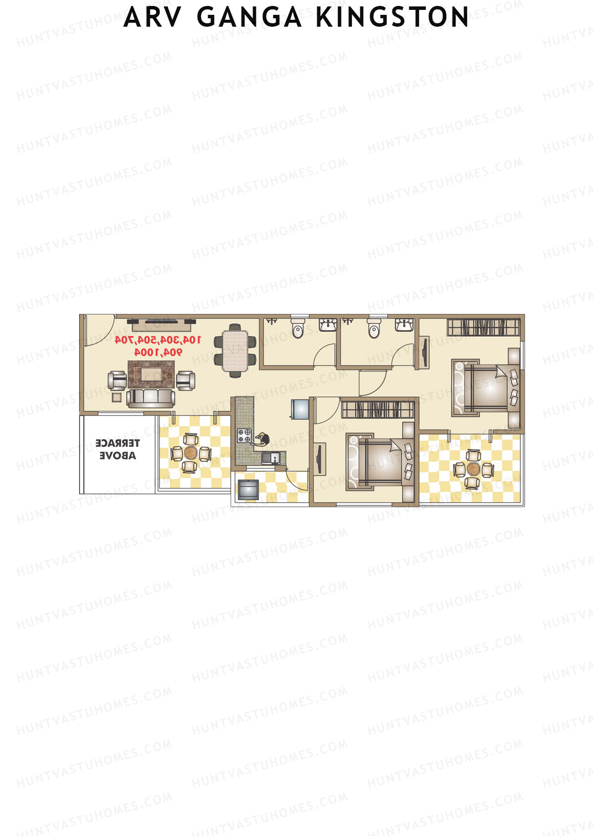 ARV Ganga Kingston Tower F Unit 3 Floor Plan
