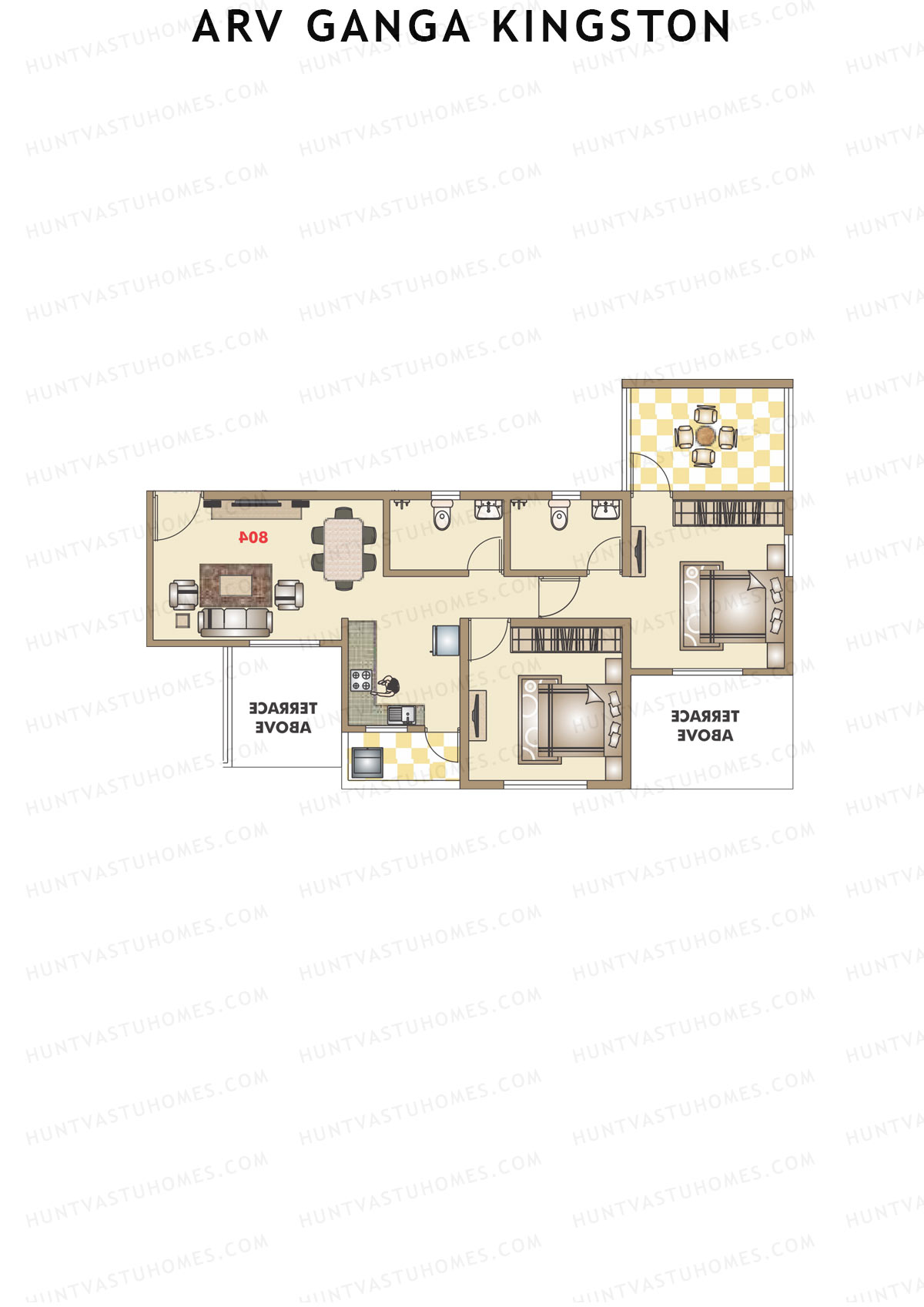 ARV Ganga Kingston Tower G Unit 3 Floor Plan